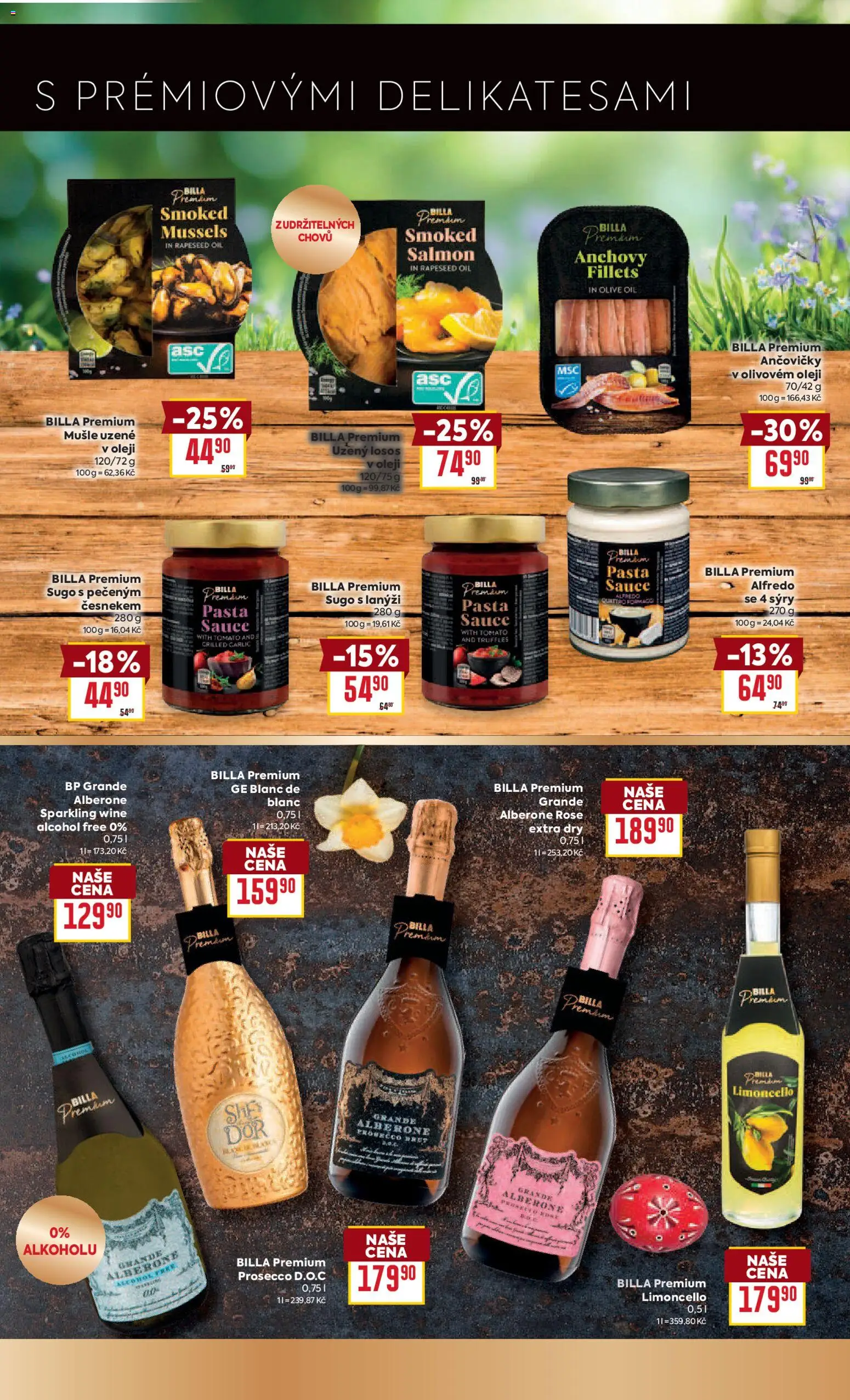 Billa Velký leták od 11.03.2026 | Strana: 17 | Produkty: Prosecco, Ančovičky, Limoncello, Uzený losos