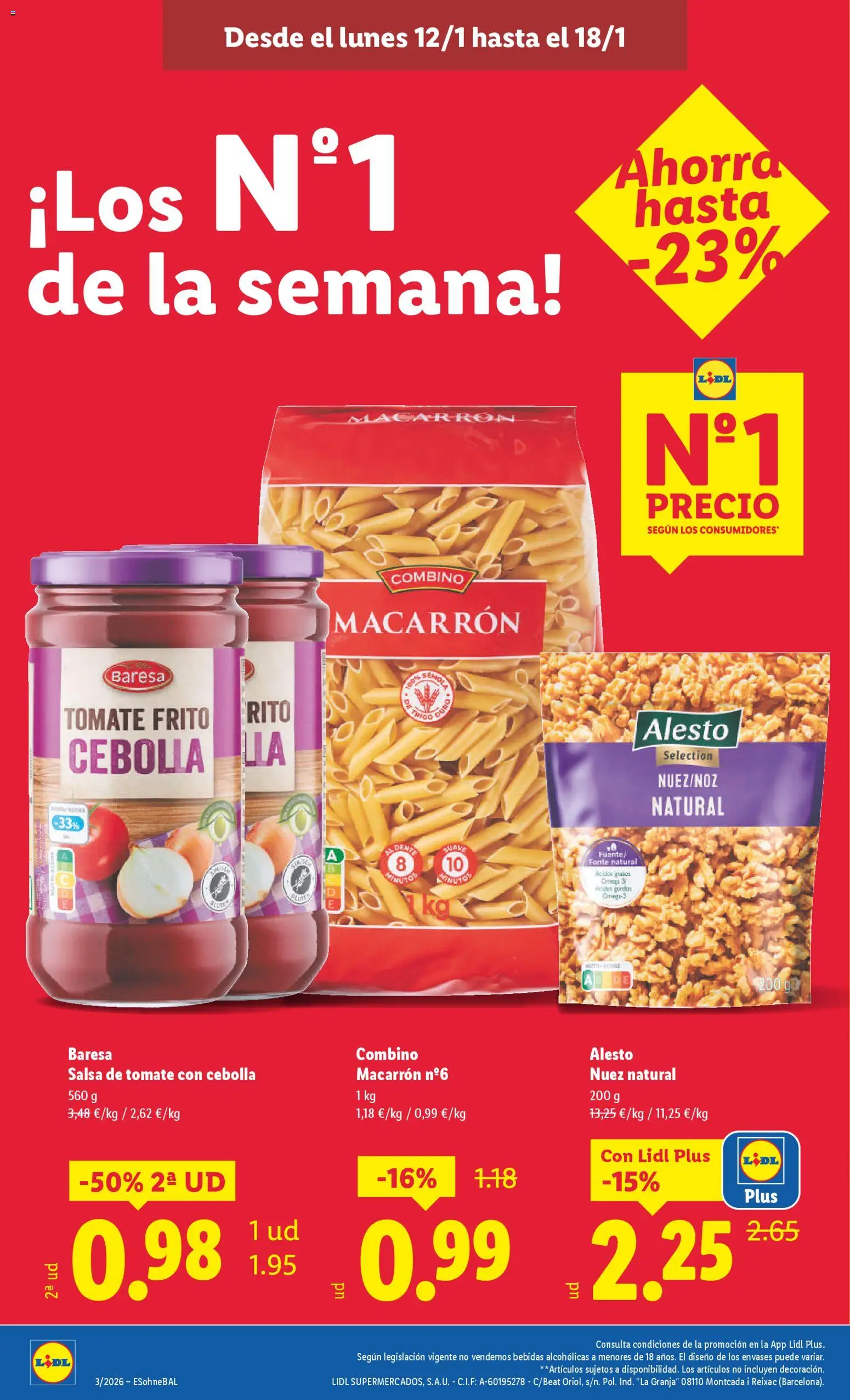 Lidl folleto │ válido desde el 12.01.2026 | Página: 2 | Productos: Salsa de tomate, Παγωμένο τσάι