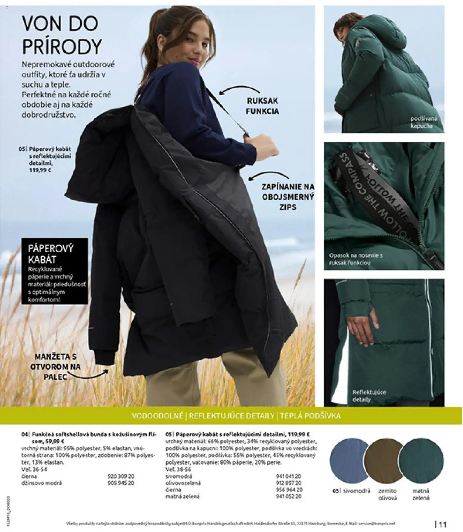 Nové Bonprix akcie – leták je platný od 24.11.2025 | Strana: 13 | Produkty: Bunda, Kabát, Ruksak