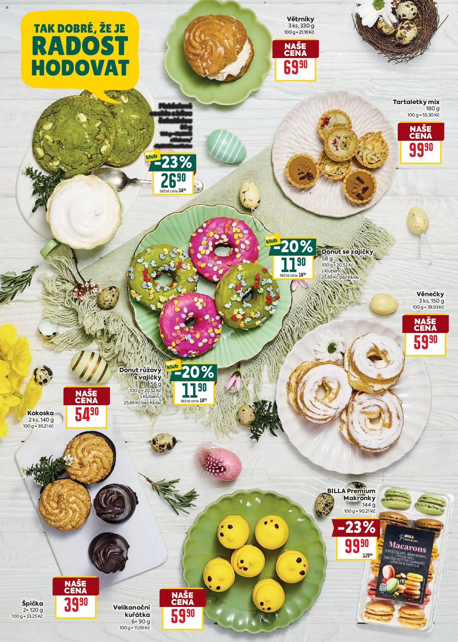 Billa leták - Velikonoce od 04.03.2026 | Strana: 2 | Produkty: Donut, Makronky