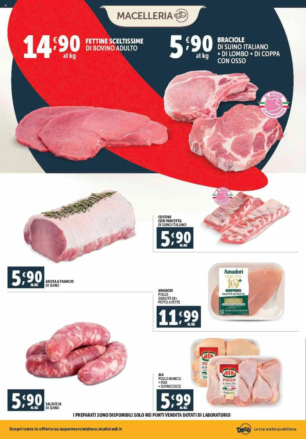 Volantino Decò del 12.09.2025 | Pagina: 4 | Prodotti: Pollo, Pancetta, Suino, Salsiccia