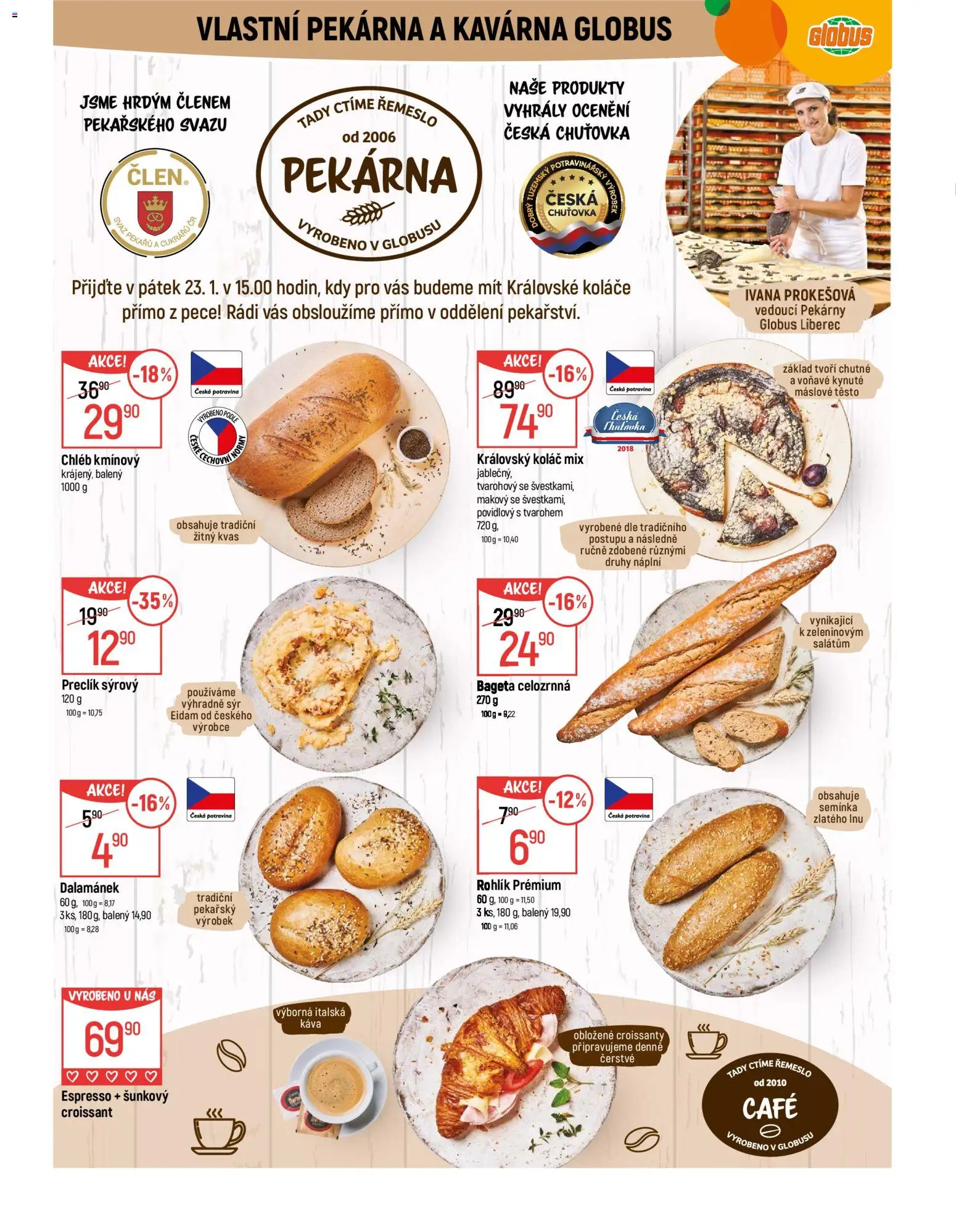 Globus leták - Liberec od 21.01.2026 | Strana: 8 | Produkty: Chléb, Eidam, Semínka, Dalamánek