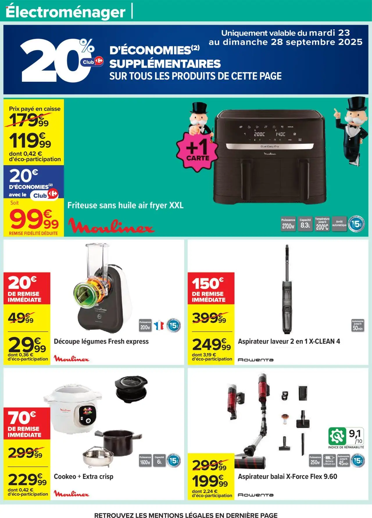  | Page: 85 | Produits: Cookeo Extra Crisp, Friteuse, Aspirateur balai, Batterie