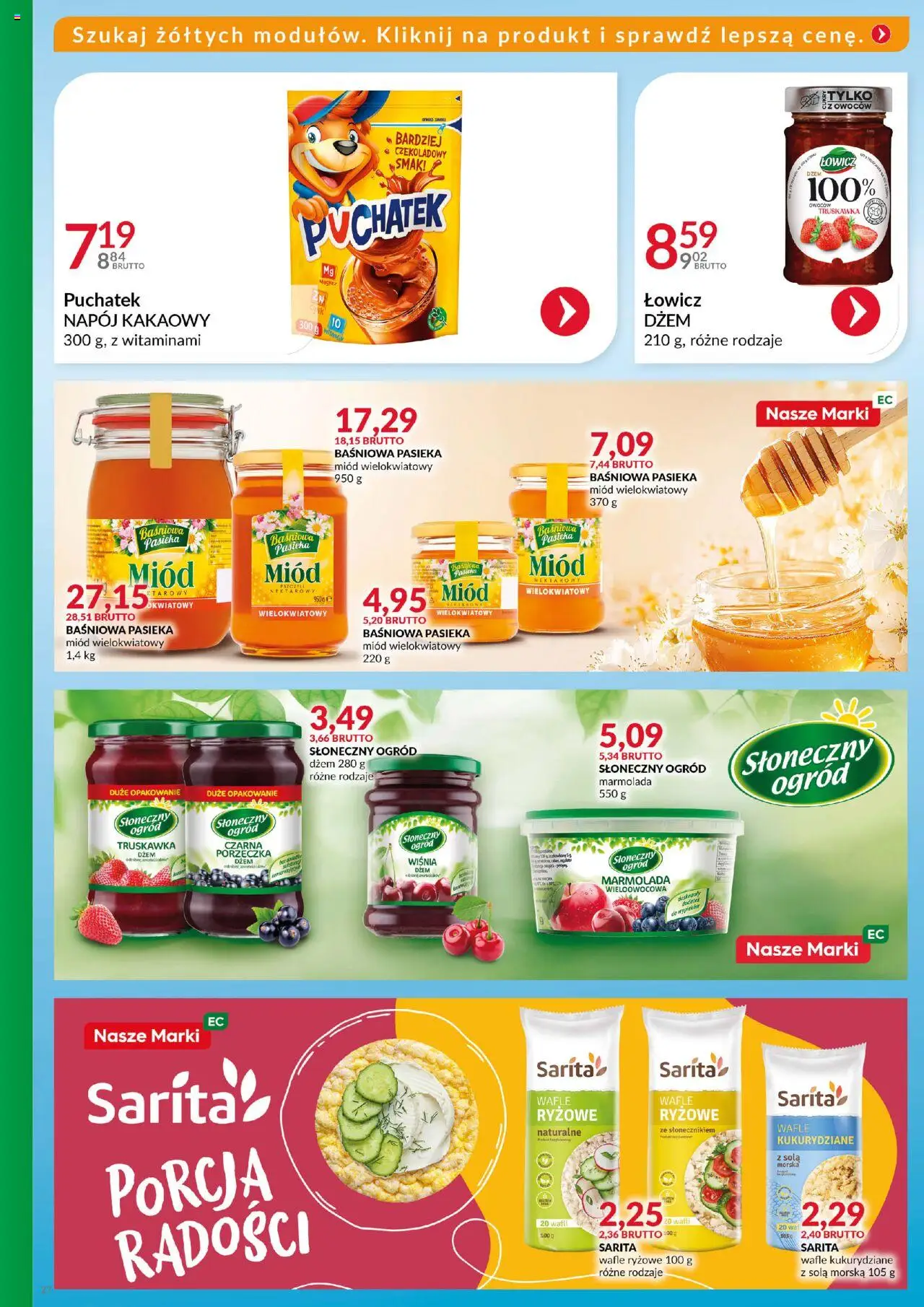 Eurocash Gazetka - Katalog Artykułów Spożywczych od 21.09.2025 | Strona: 27 | Produkty: Miód, Wafle, Porzeczka, Dżem