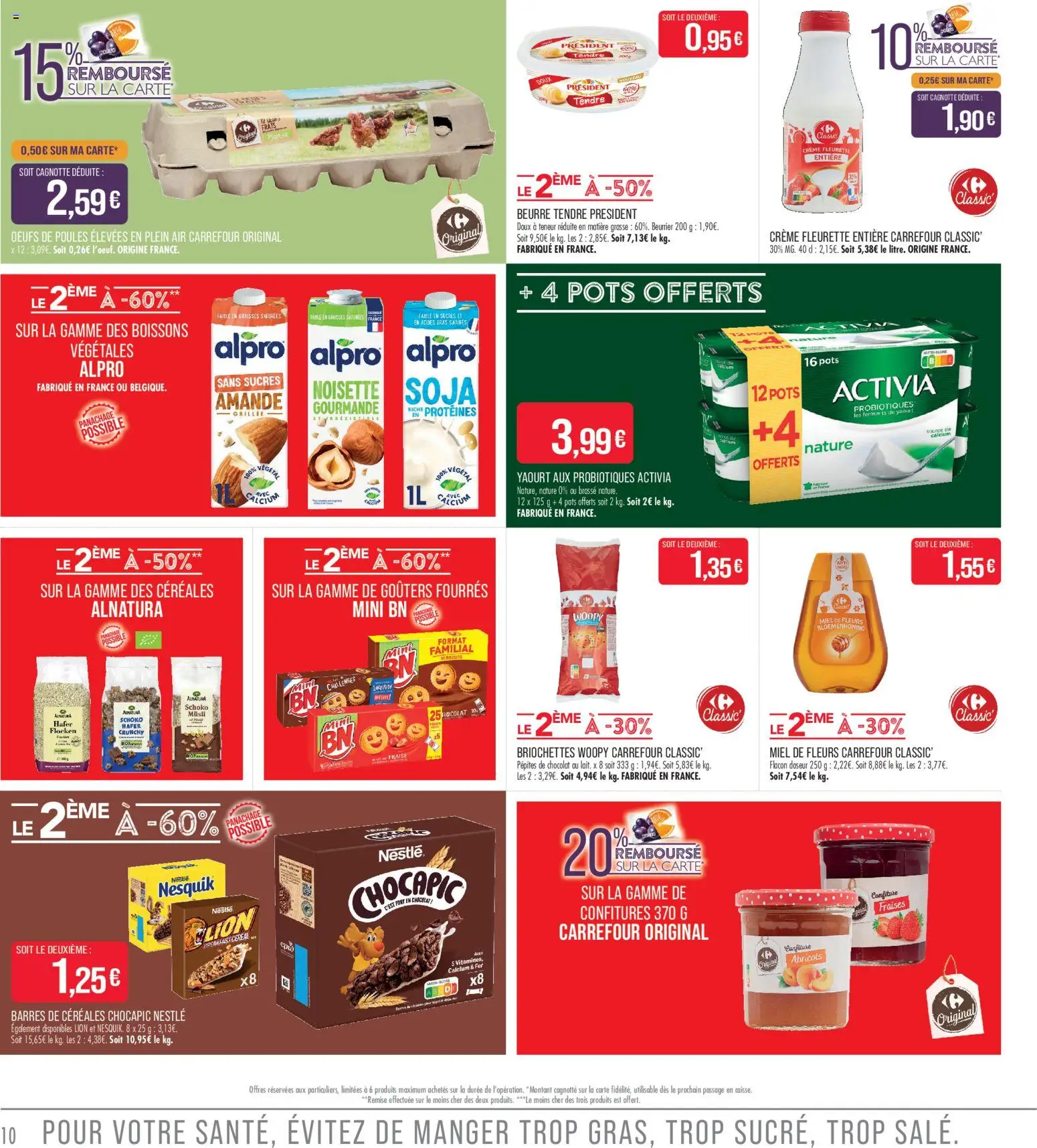 {H1} | Page: 10 | Produits: Fraise, Pépites de chocolat, Beurre, Œufs