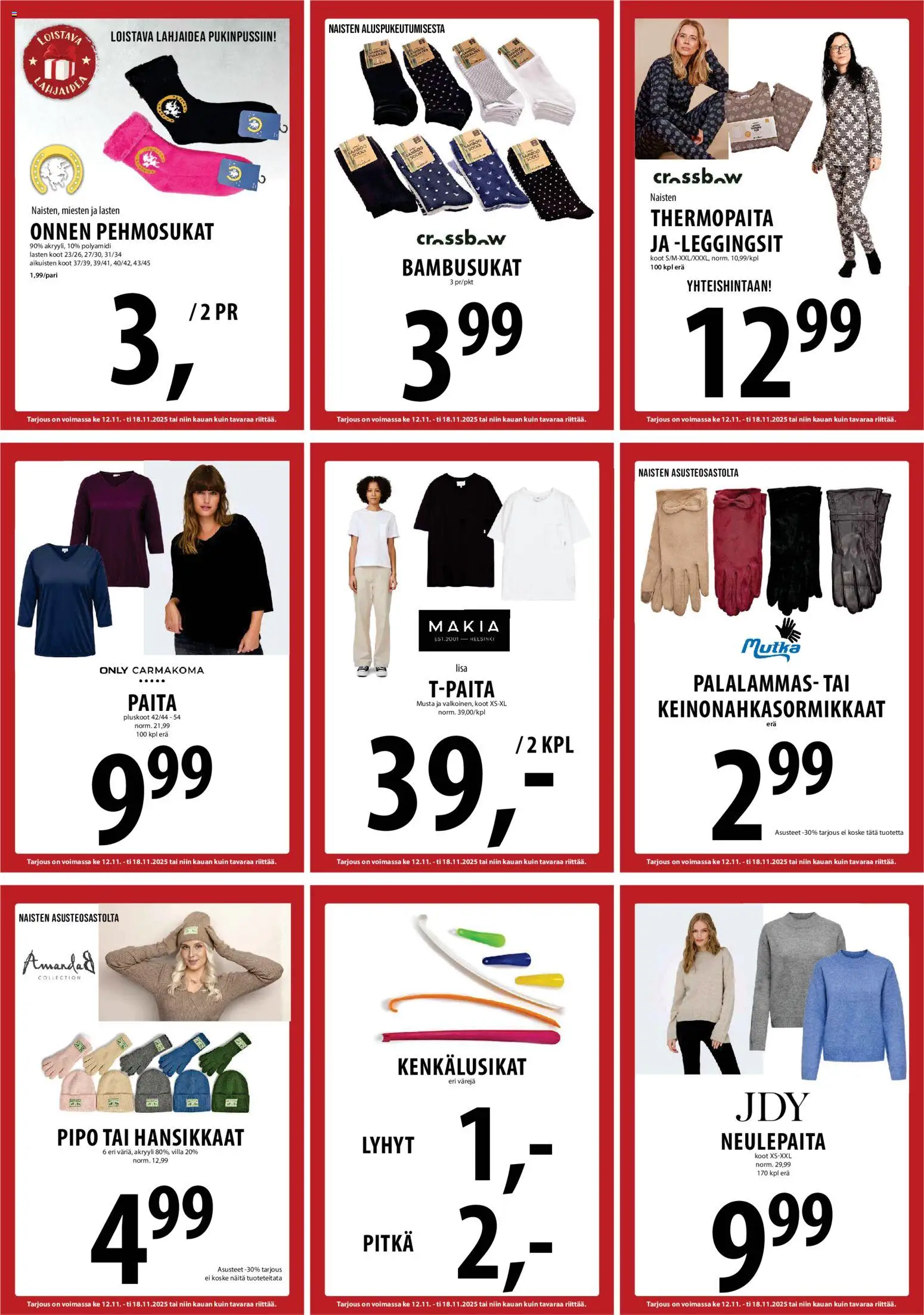 Tuuri tarjoukset – voimassa 12.11.2025 alkaen | Sivu: 19 | Tuotteet: Paita, Leggingsit, Pipo