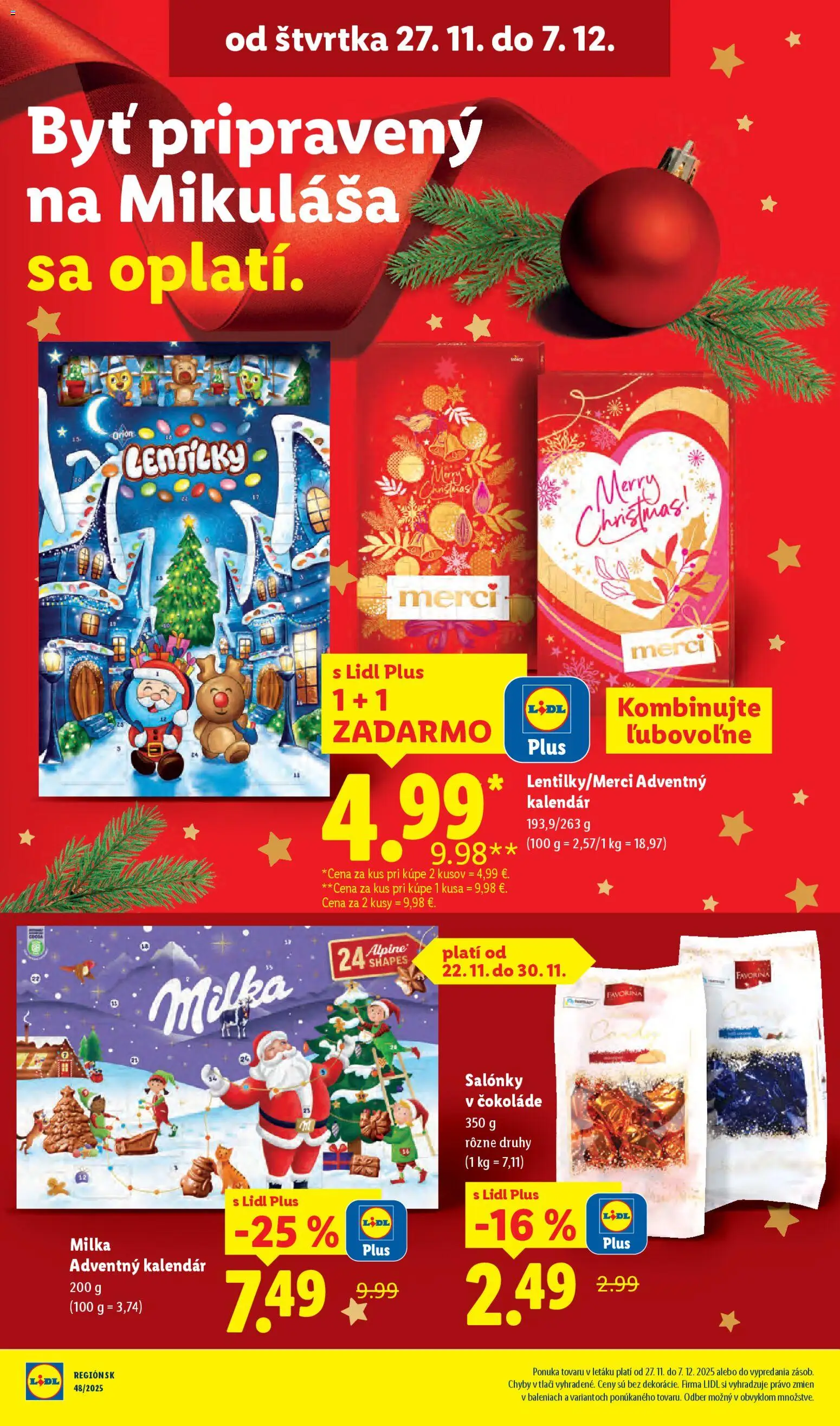 Nové Lidl akcie – leták je platný od 01.12.2025 | Strana: 24 | Produkty: Merci, Milka