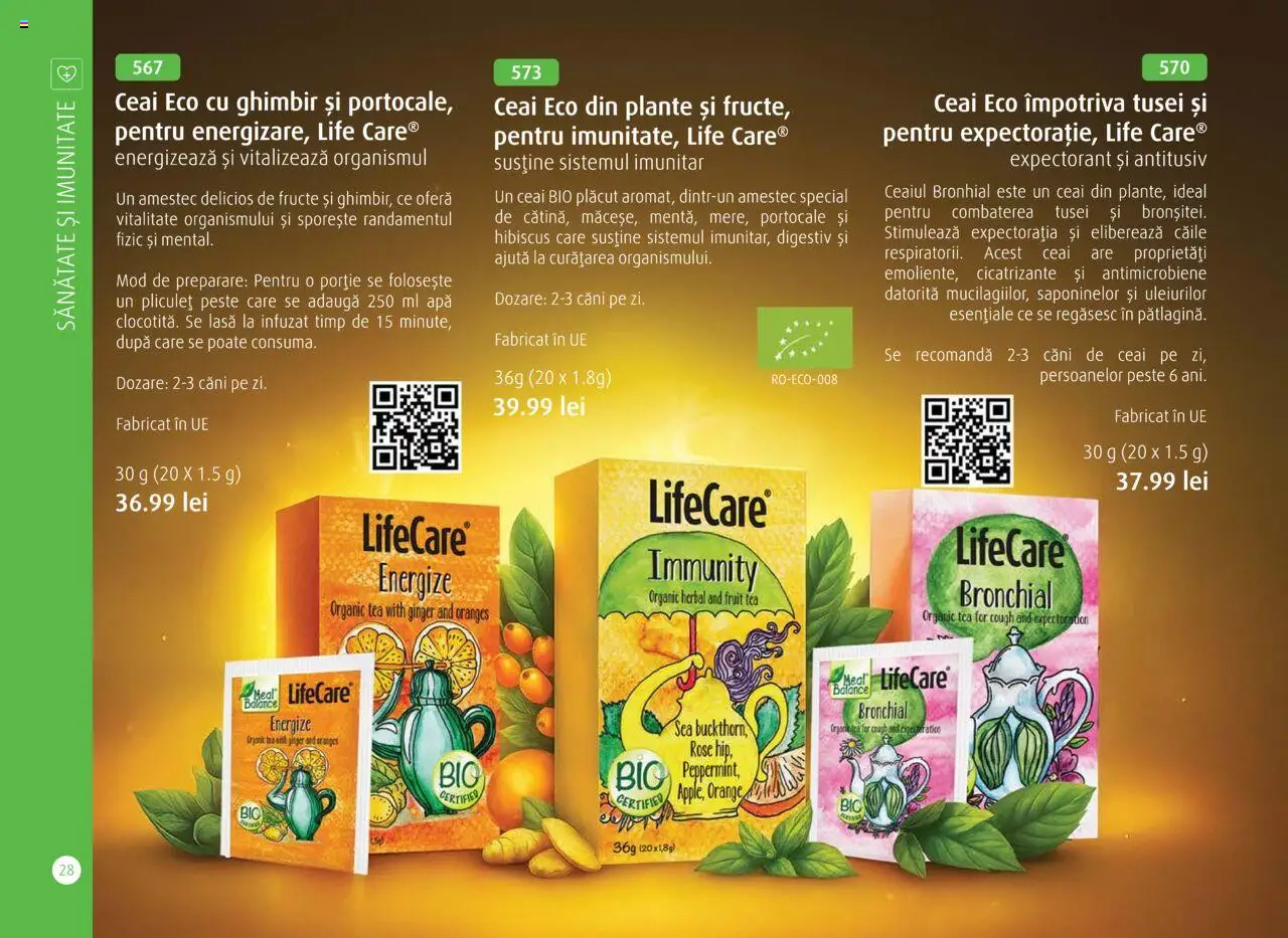Noul catalog Life Care – valabil de la 01.10.2025 | Pagină: 30 | Produse: Şerit ödül, Pește, Ceai, Fructe