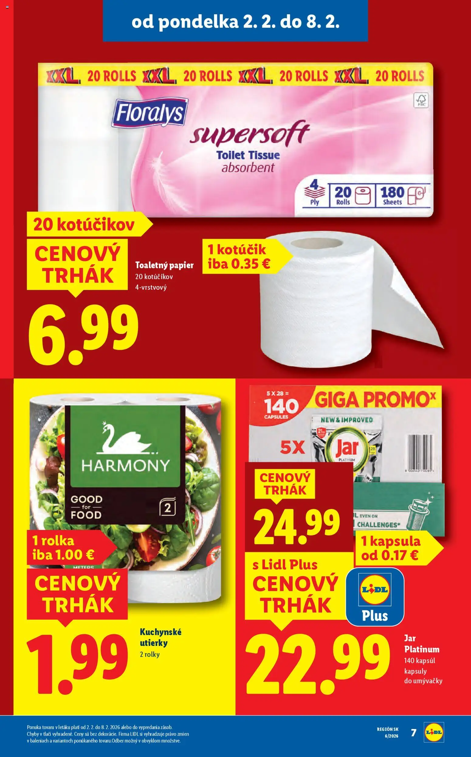 Nové Lidl akcie – leták je platný od 05.02.2026 | Strana: 15 | Produkty: Toaletný papier, Jar