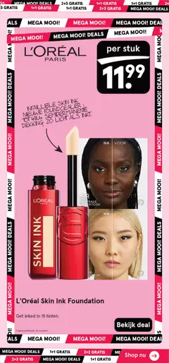 L'Oréal Skin Ink Foundation, Get inked in 15 tinten. - Voorbeeld van een folder van Etos, geldig van 06.10.2025 | Pagina: 71 | Producten: Foundation
