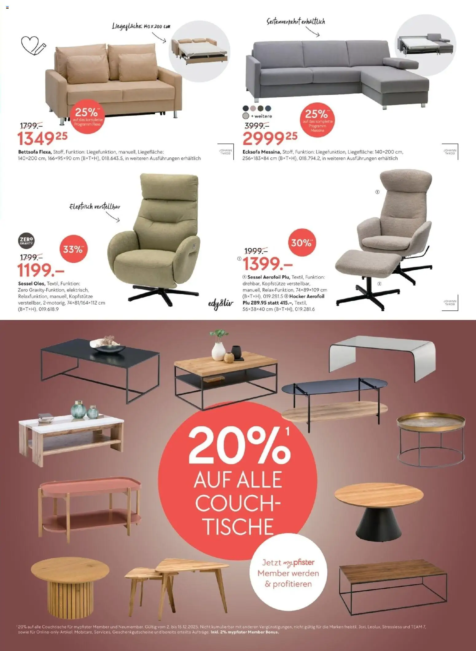 Pfister Aktionen – gültig ab 02.12.2025 | Seite: 5 | Produkte: Hocker, Sessel, Couch, Ecksofa