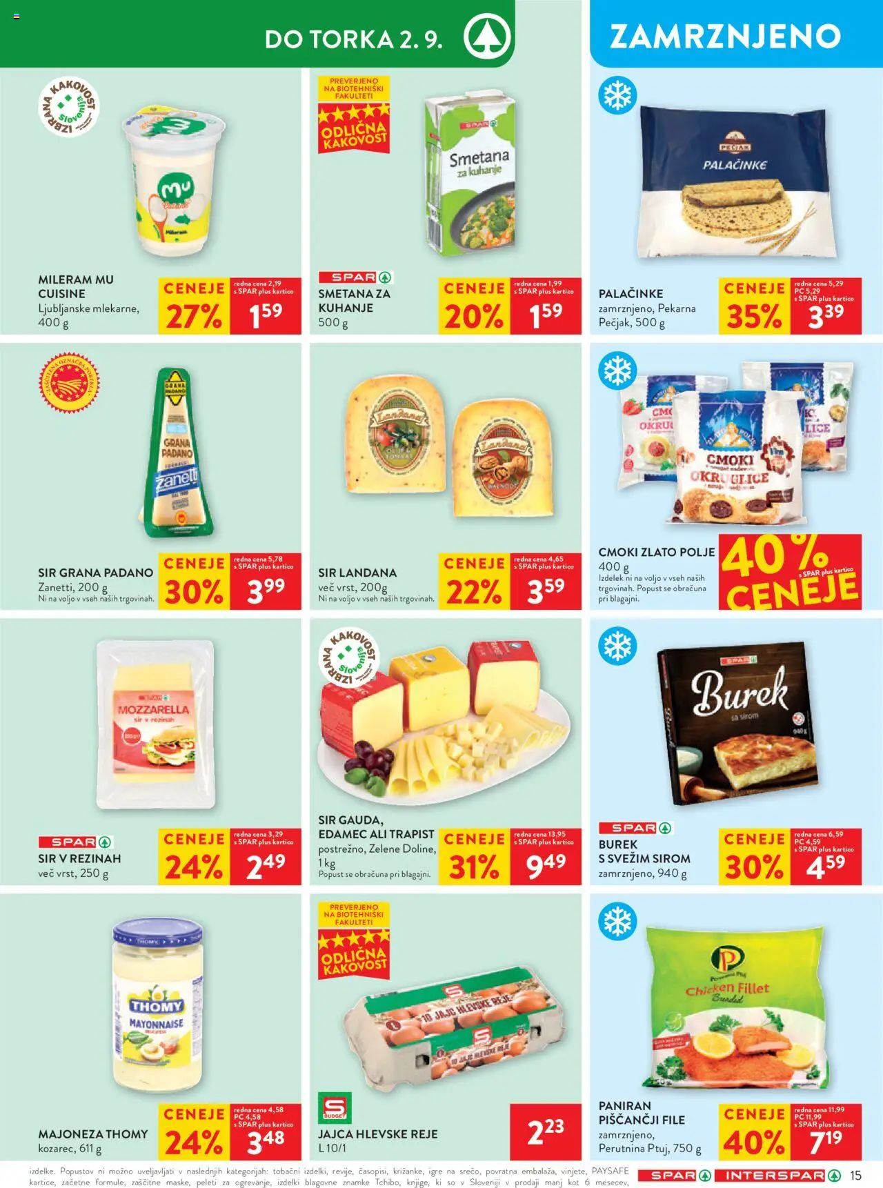 Spar katalog 35/25 │ velja od 27.08.2025 | Stran: 19 | Izdelki: Edamec, Palačinke, Smetana, Majoneza