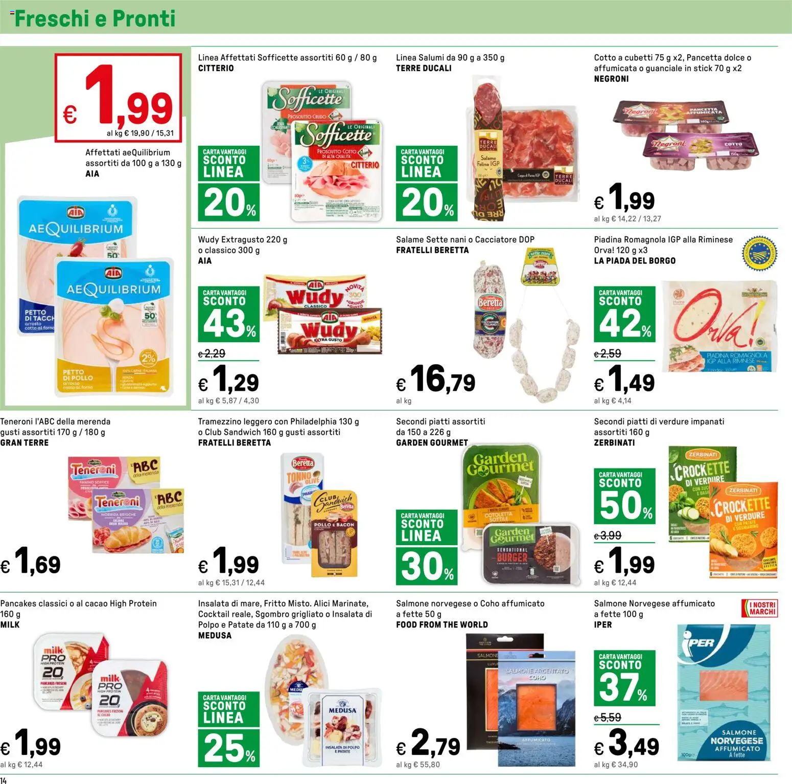 Volantino Iper del 07.04.2026 | Pagina: 14 | Prodotti: Olive, Prosciutto, The, Cacao