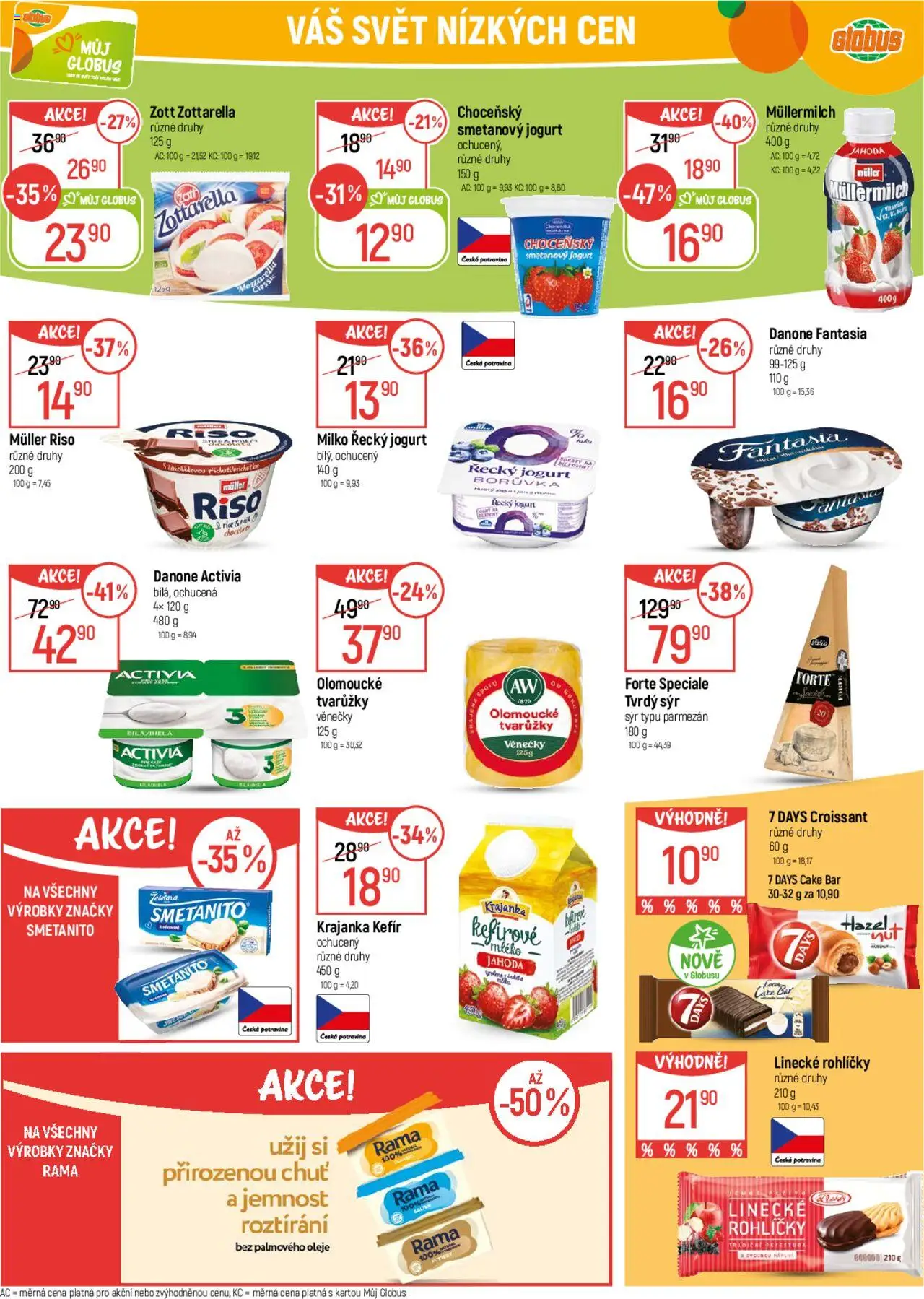 Globus leták od 08.10.2025 | Strana: 18 | Produkty: Globus, Mléko, Smetanový jogurt, Tvarůžky
