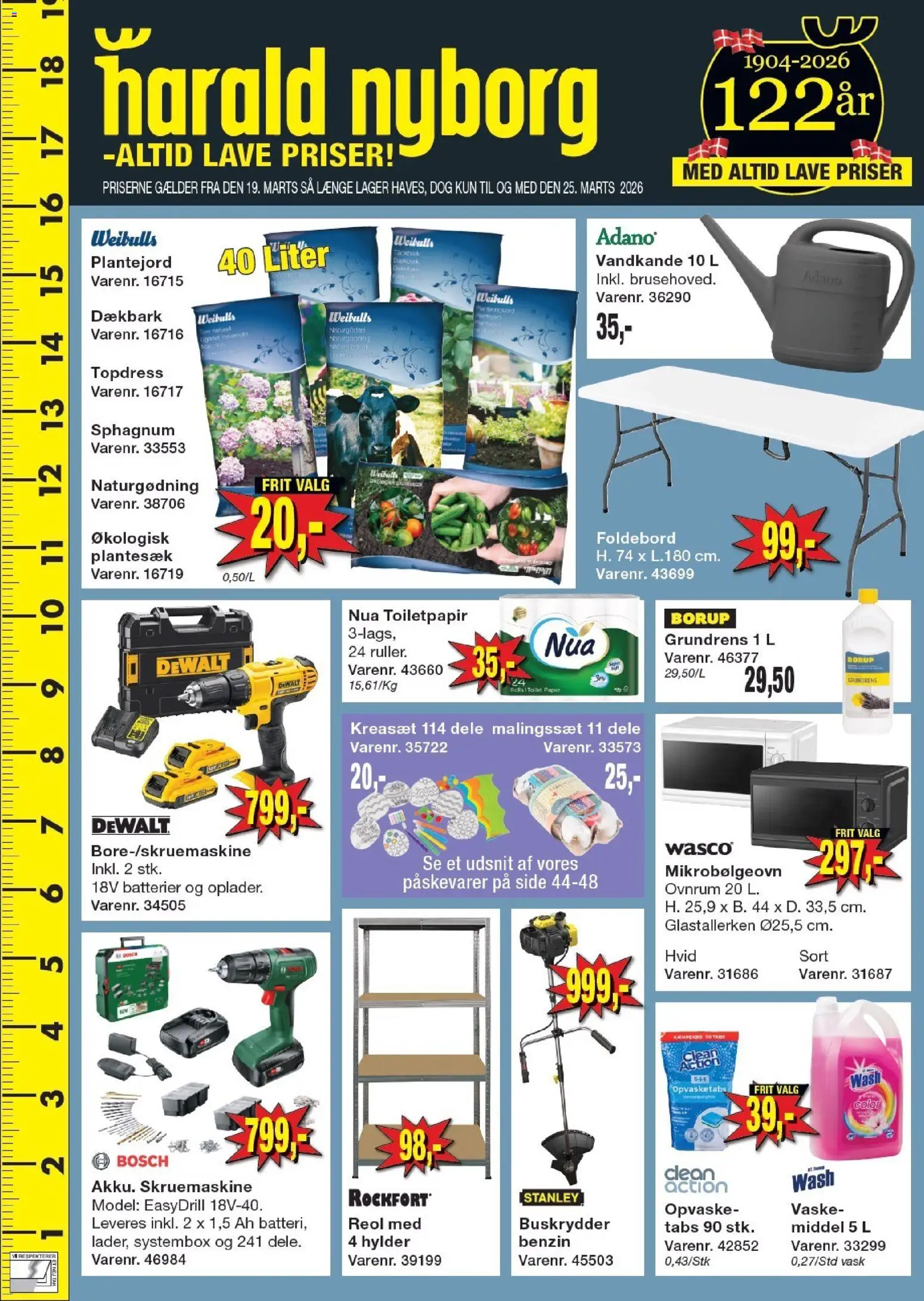 Harald Nyborg - Tilbudsavis tilbudsavis – gyldig fra 19.03.2026 | Side: 1 | Produkter: Toilet, Batterier, Mikrobølgeovn