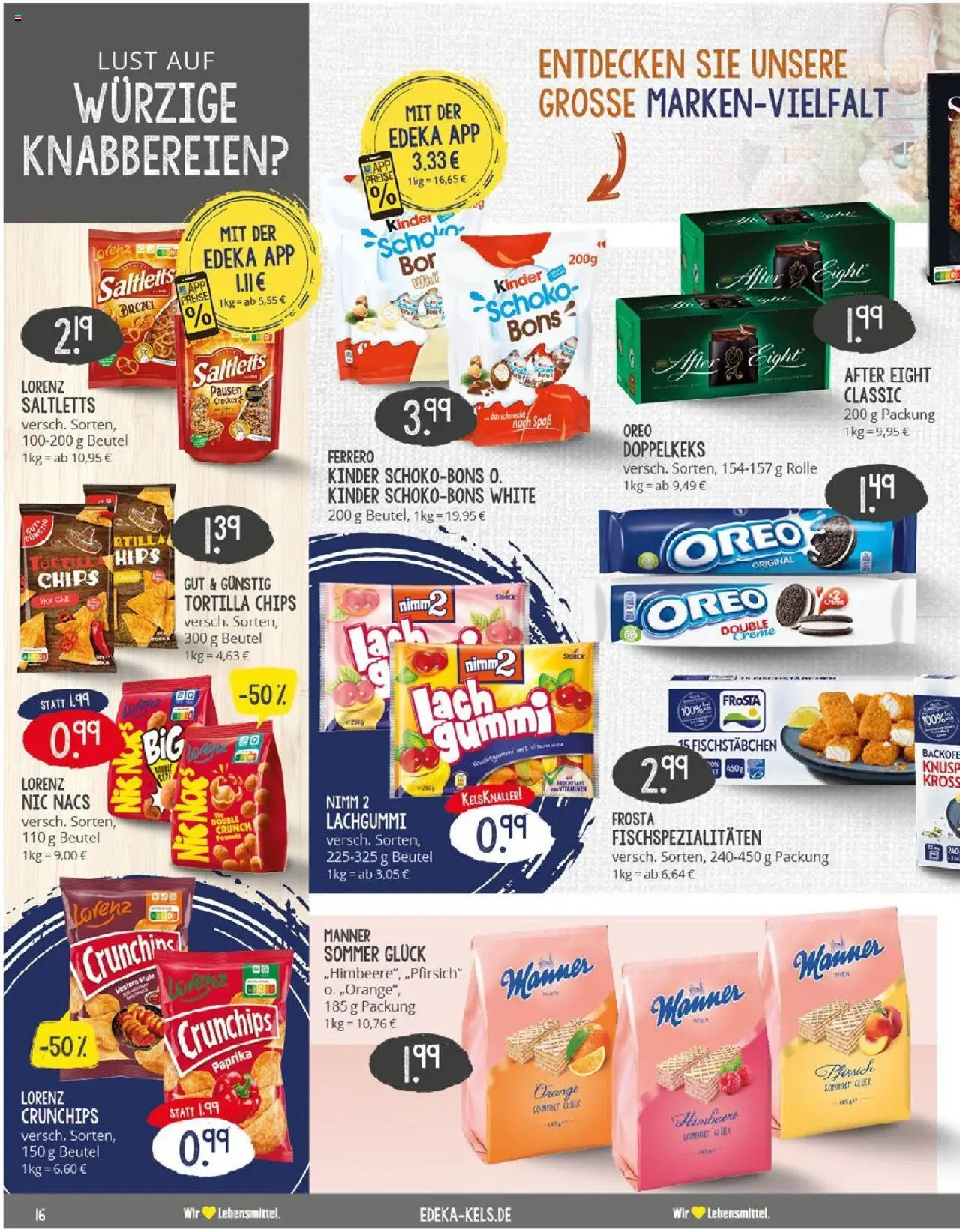 Edeka prospekt Ratingen	 - gültig ab dem 20.07.2025 | Seite: 16 | Produkte: Frosta, Fischstabchen, Paprika, Chips