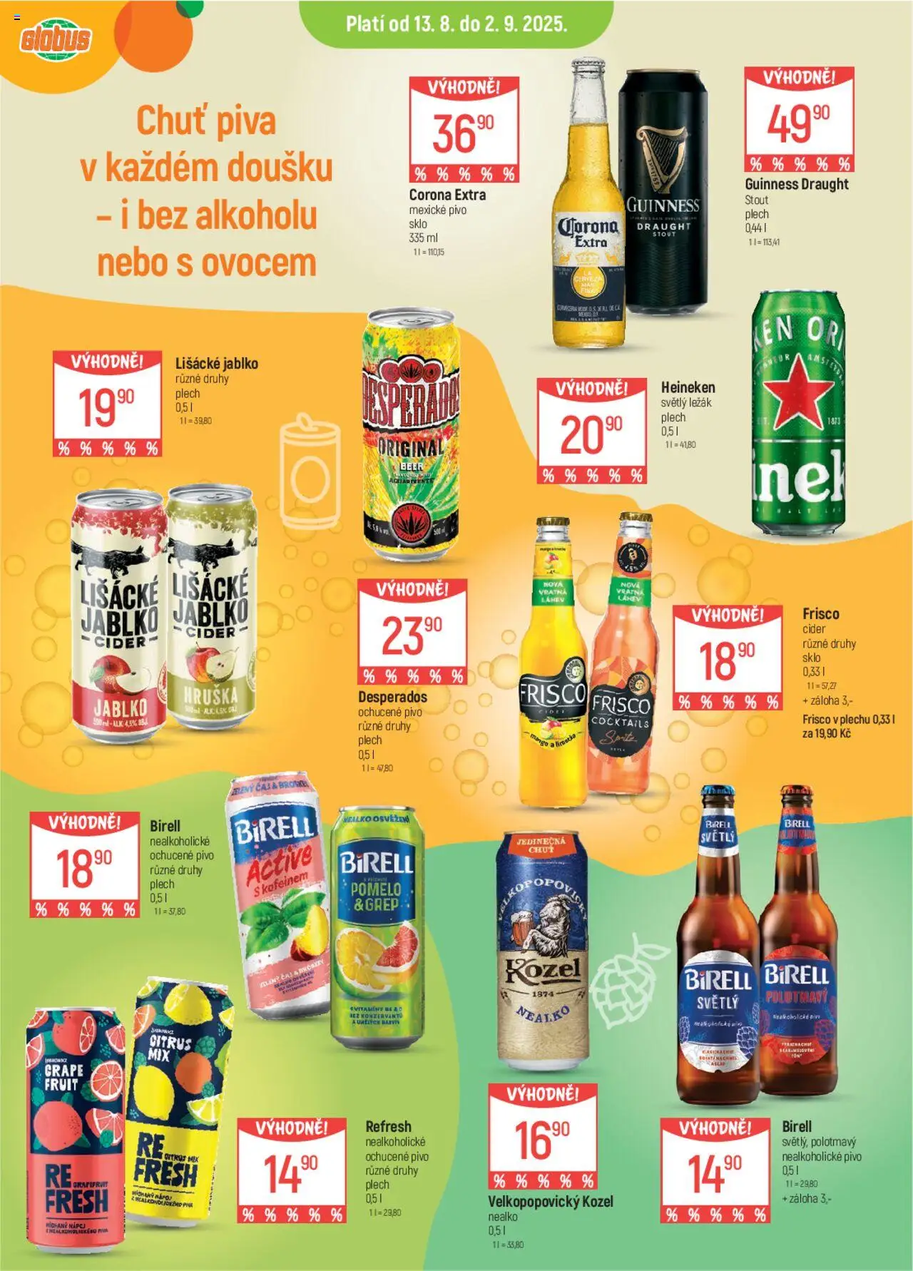 Globus leták od 13.08.2025 | Strana: 18 | Produkty: Globus, Pivo, Plech, Velkopopovický Kozel