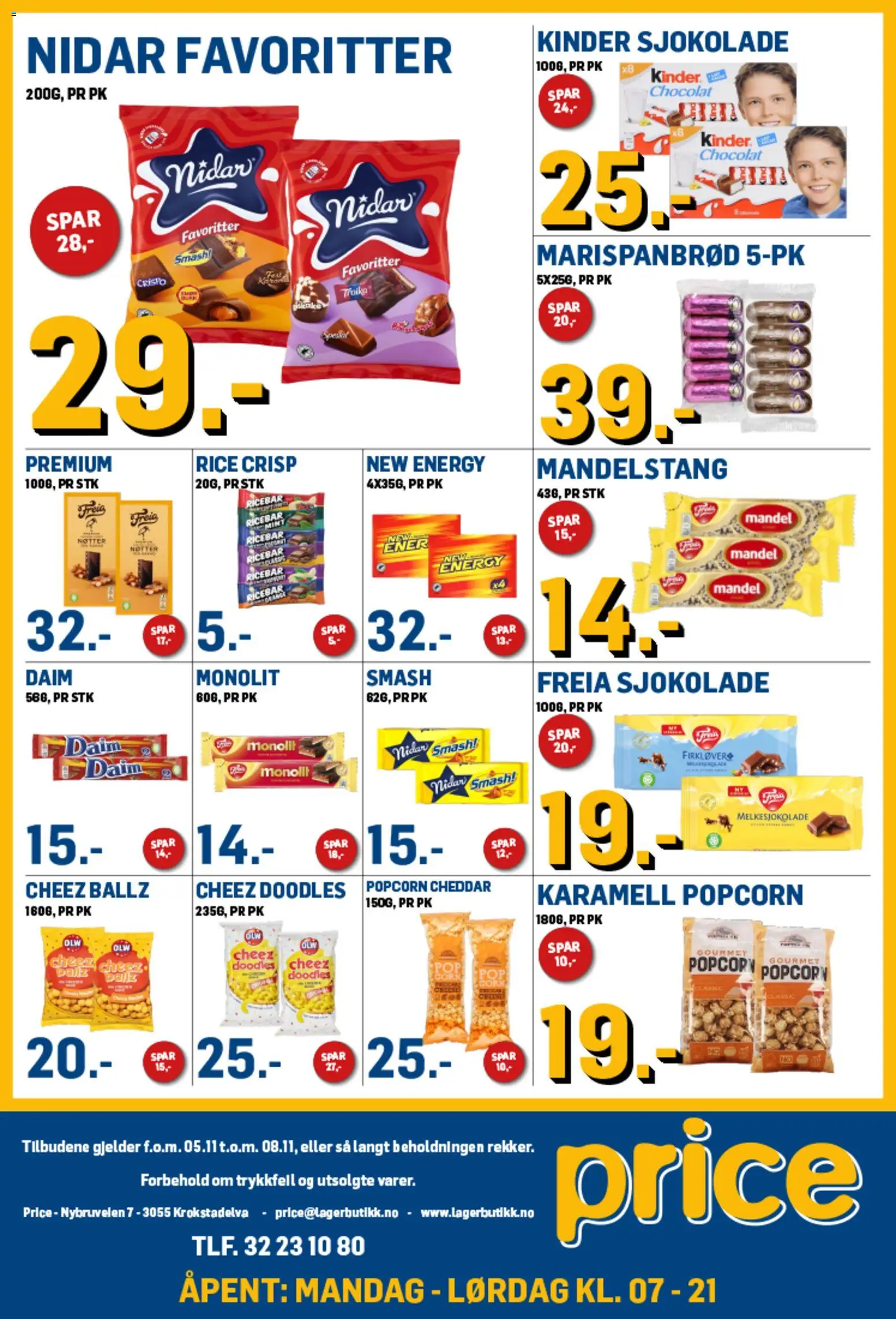 {H1} | Side: 4 | Produkter: Sjokolade, Болти, Nøtter, Cheddar