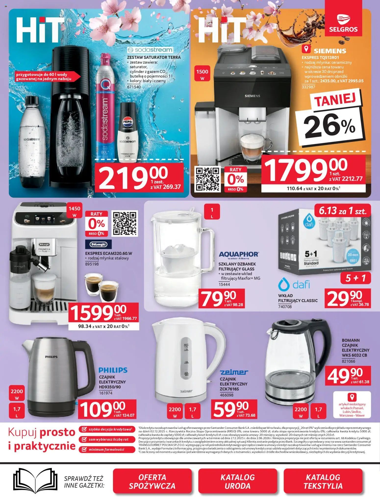 Selgros cash&carry gazetka - Oferta przemysłowa od 23.04.2026 | Strona: 7 | Produkty: Dzbanek, Czajnik, Tekstylia, Sodastream