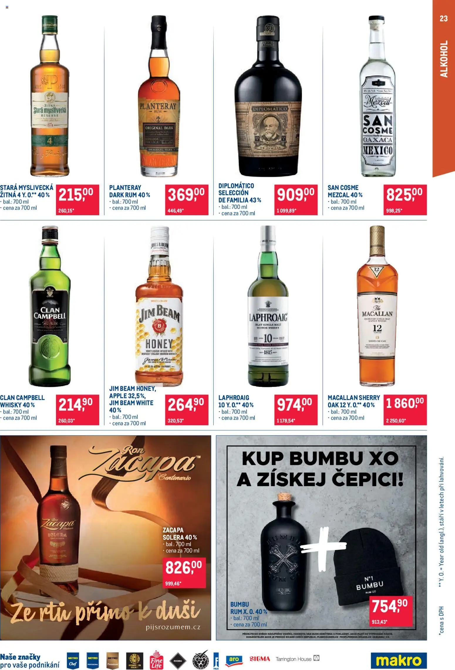 Makro leták - Pro milovníky jídla od 05.11.2025 | Strana: 23 | Produkty: Rum, Apple, Stará myslivecká, Zacapa