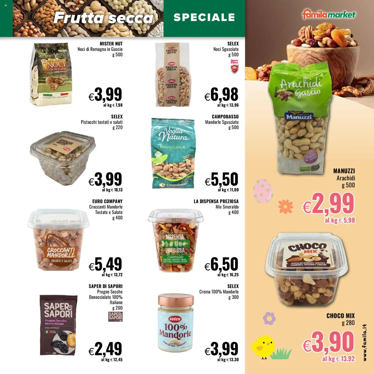 Volantino Famila del 26.03.2026 | Pagina: 7 | Prodotti: Cioccolato, Frutta, Mango, Pistacchi