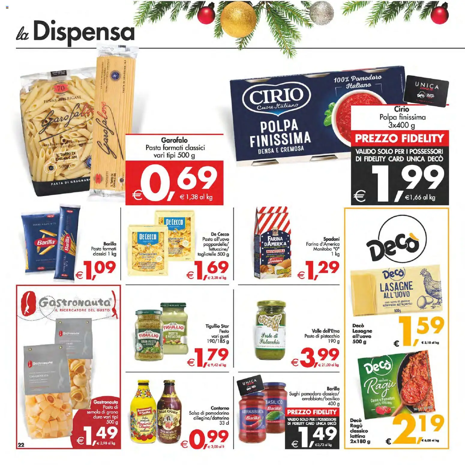 Volantino Decò del 05.12.2025 | Pagina: 25 | Prodotti: Pomodori, Ragú, Fanta, Penne