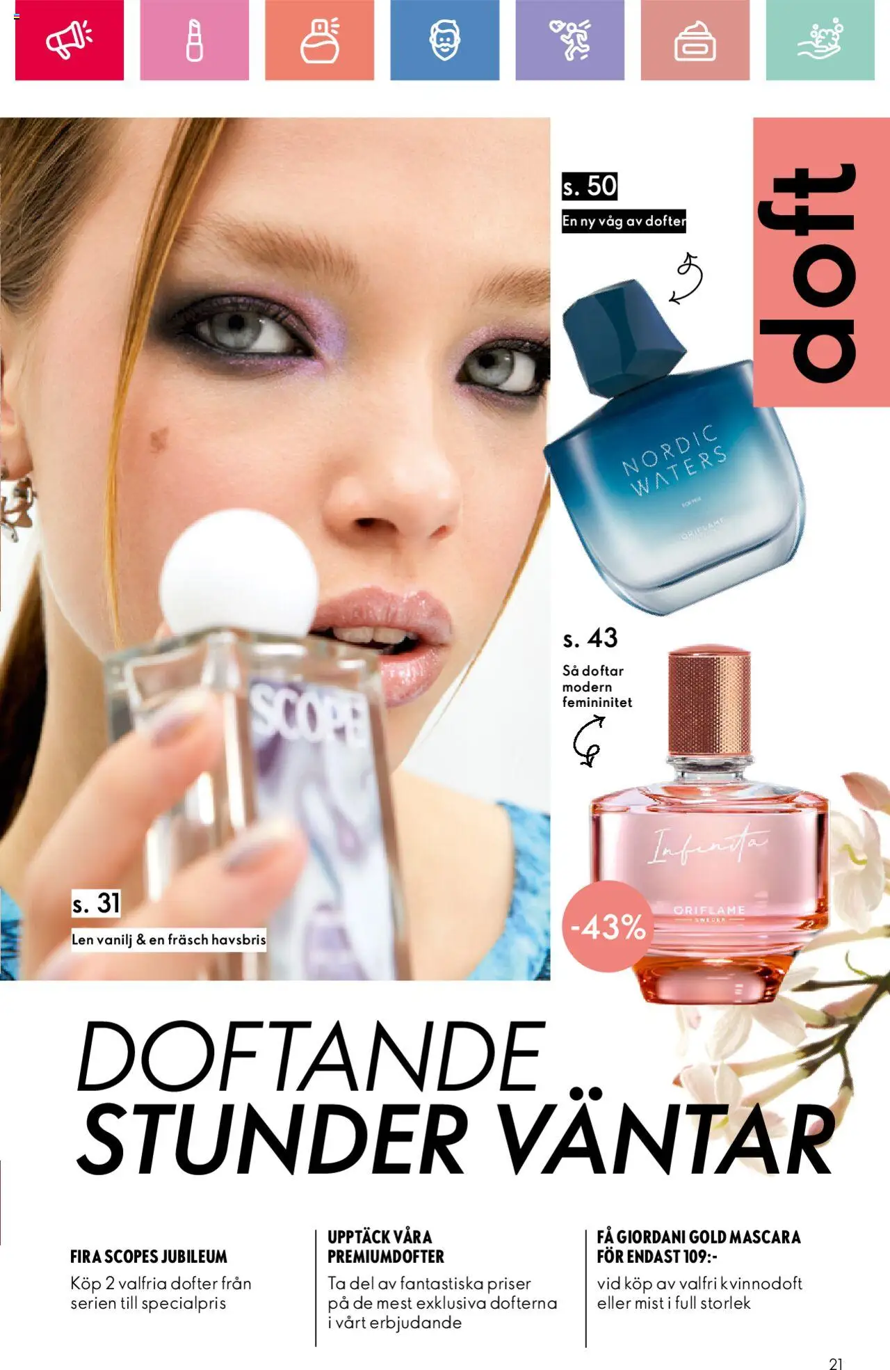 Oriflame reklamblad aktuell från 24.08.2025 | Sida: 21 | Produkter: Doft, Mascara, Vantar