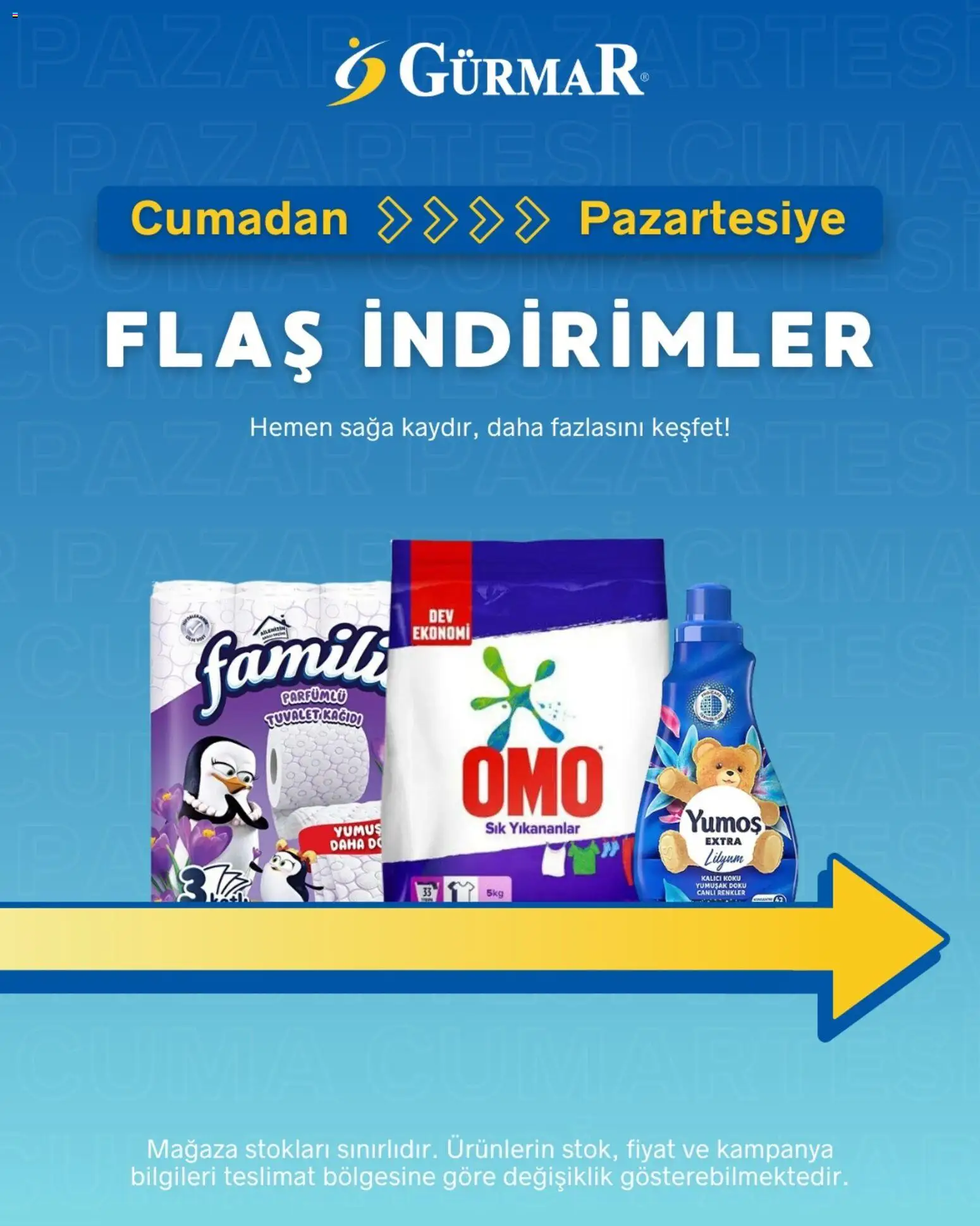 Gürmar Cumadan Pazartesiye - 23.01.2026 tarihinden itibaren geçerlidir | Sayfa: 1 | Ürünler: Pazi, Tuvalet, Koku, Tuvalet kağıdı