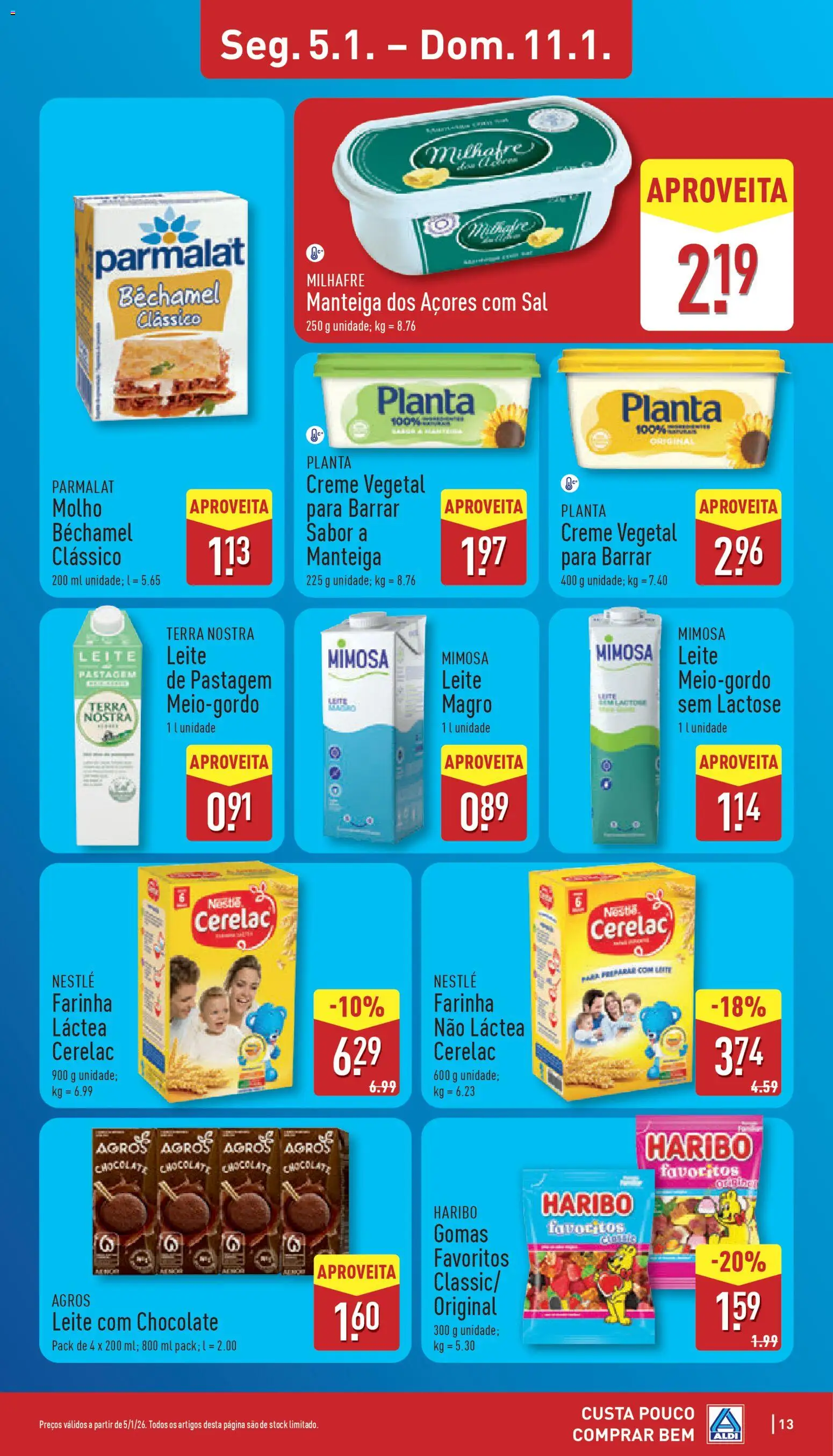 Aldi folheto │ válido de 05.01.2026 | Página: 13 | Produtos: Sal, Chocolate, Gomas, Creme