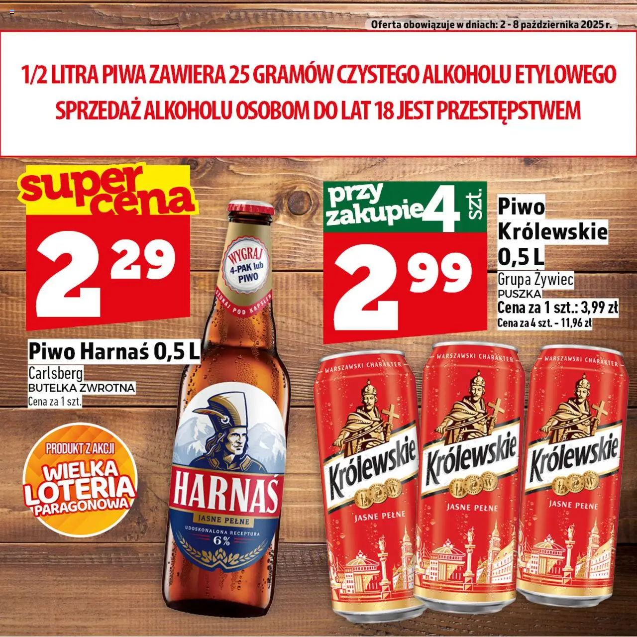Topaz Gazetka - Ogródek Piwosza od 02.10.2025 | Strona: 2 | Produkty: Harnaś, Piwo