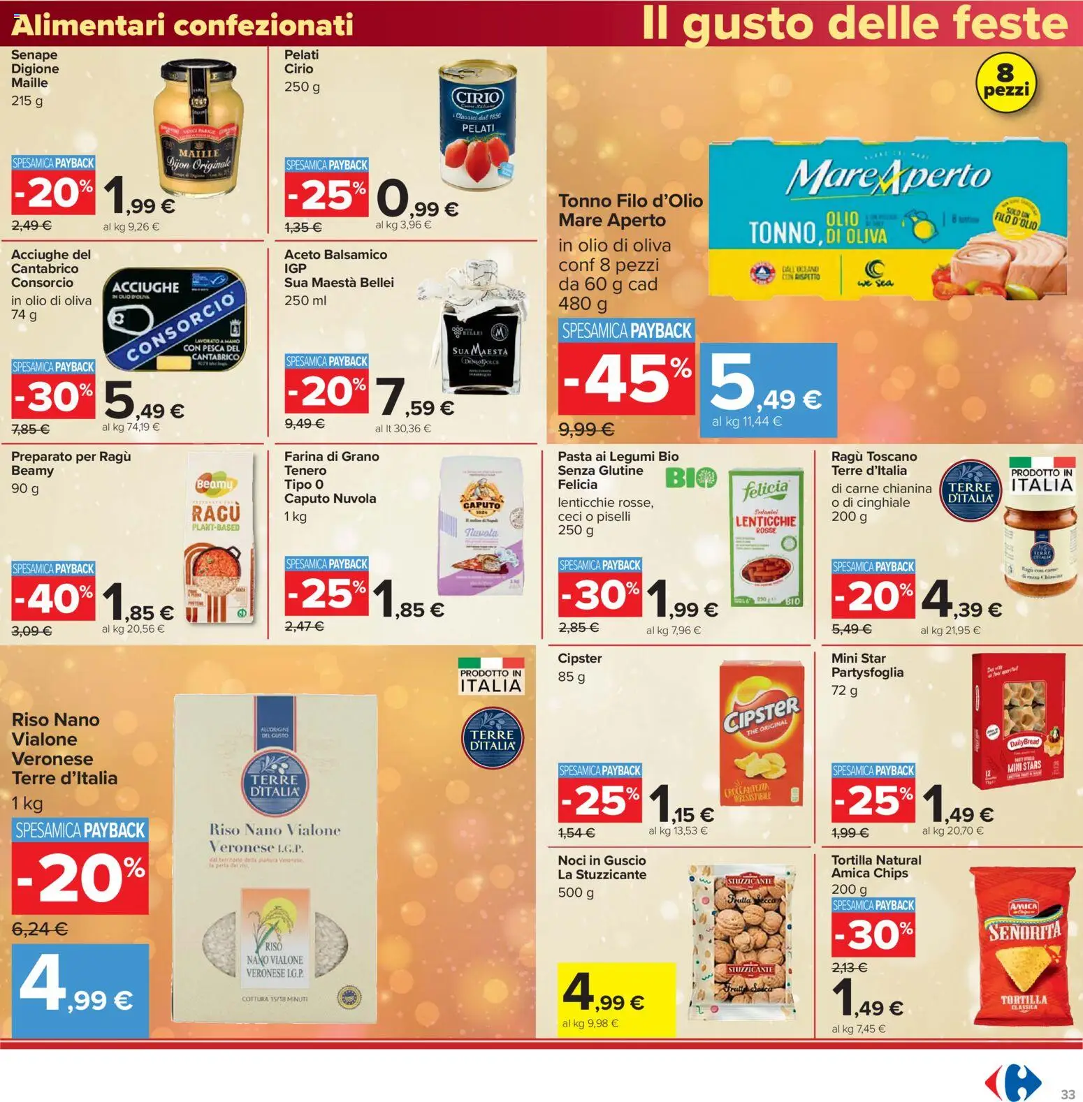 Volantino Carrefour del 16.12.2025 | Pagina: 33 | Prodotti: Pesca, Acciughe, Tonno, Olio di Oliva