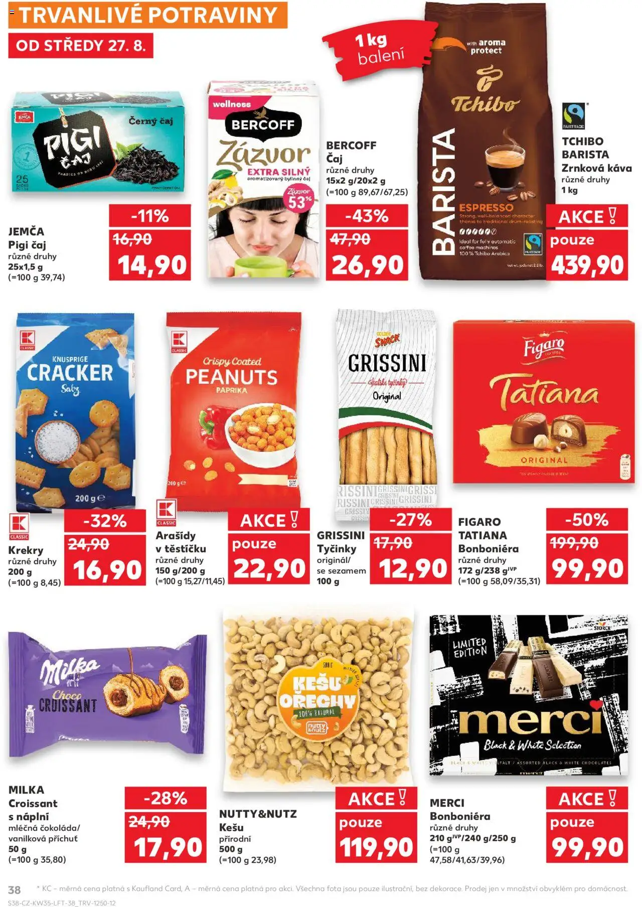 Kaufland leták - Liberec od 27.08.2025 | Strana: 38 | Produkty: Kešu, Merci, Grissini, Zázvor