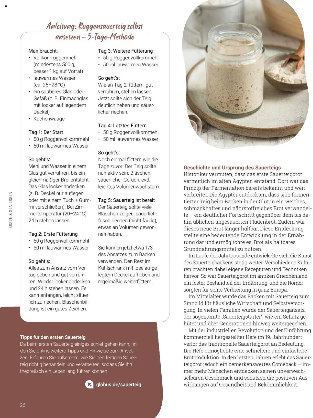 Globus Mio Magazin – gültig ab 01.10.2025 | Seite: 26 | Produkte: Mehl, Kühlschrank, Wasser, Brot