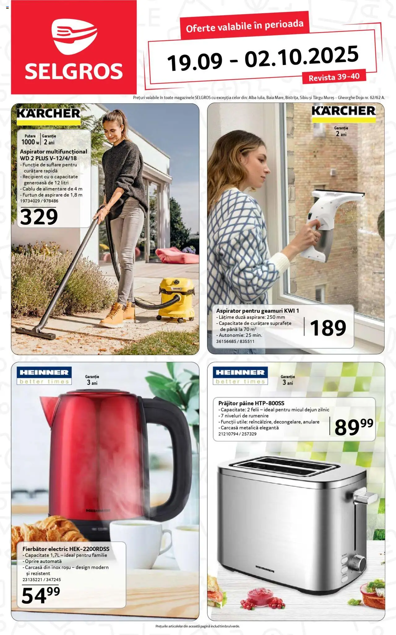 Noul catalog Selgros – valabil de la 19.09.2025 | Pagină: 1 | Produse: Cablu, Carcasă, Aspirator, Pâine