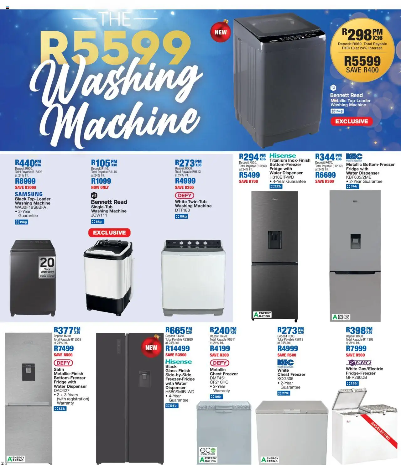 New OK Furniture catalogue – valid from 20.10.2025 | Page: 2 | Products: Freezer, Washing machine, Fridge, Water