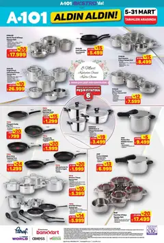 05.03.2026 tarihinden itibaren geçerli olan A101 kataloğu önizlemesi | Sayfa: 16 | Ürünler: Tencere seti, Sos, Tava seti, Ocak