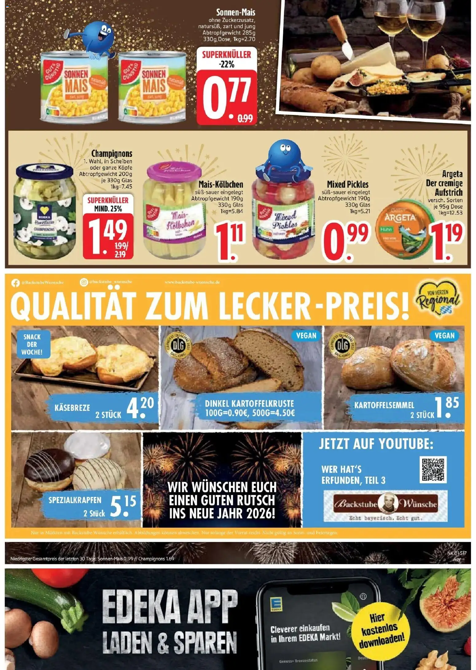 Edeka prospekt Vohburg	 – gültig ab 28.12.2025 | Seite: 19 | Produkte: Champignons