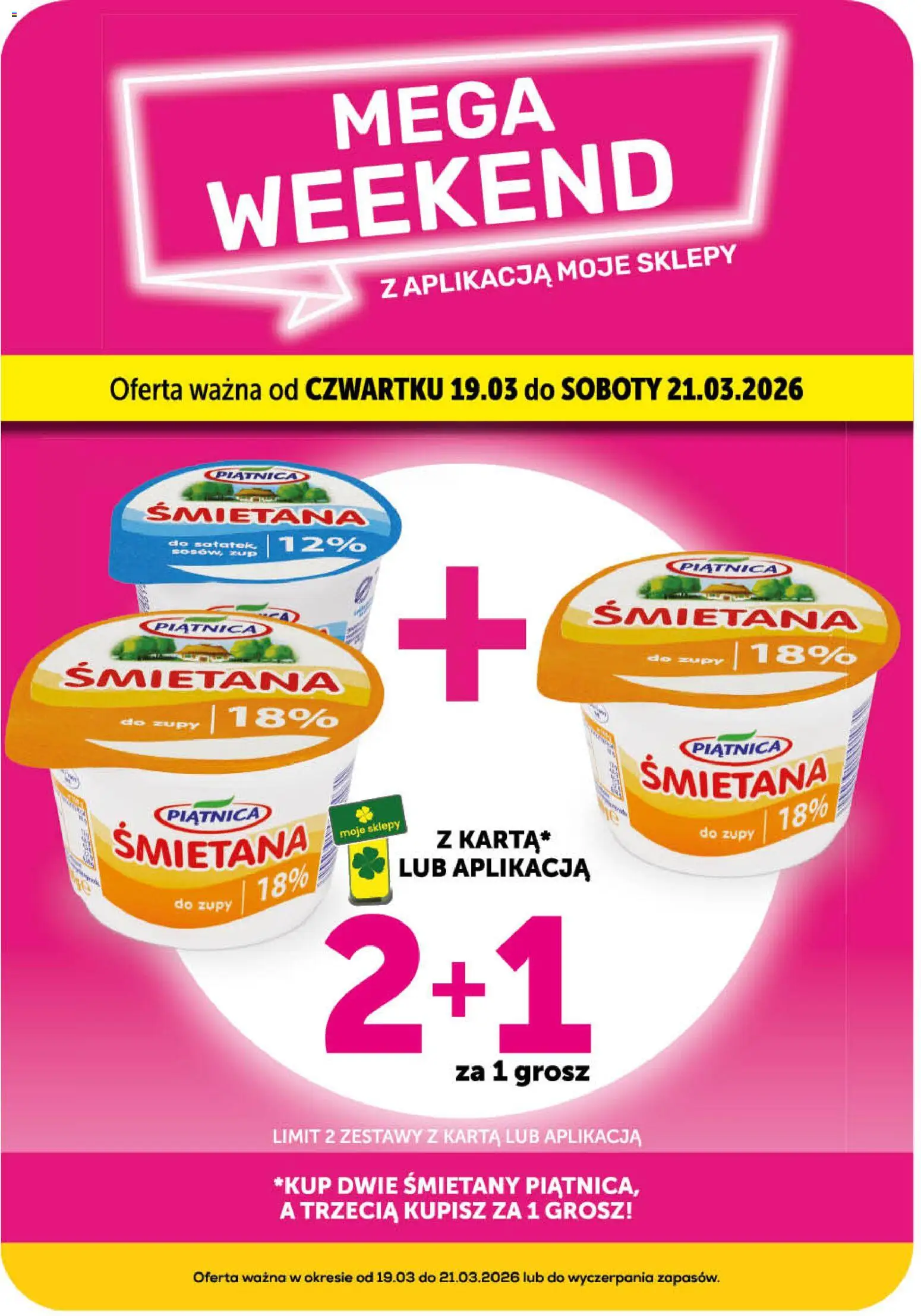 Groszek gazetka - Minimarket od 19.03.2026 | Strona: 4 | Produkty: Karta, Śmietana