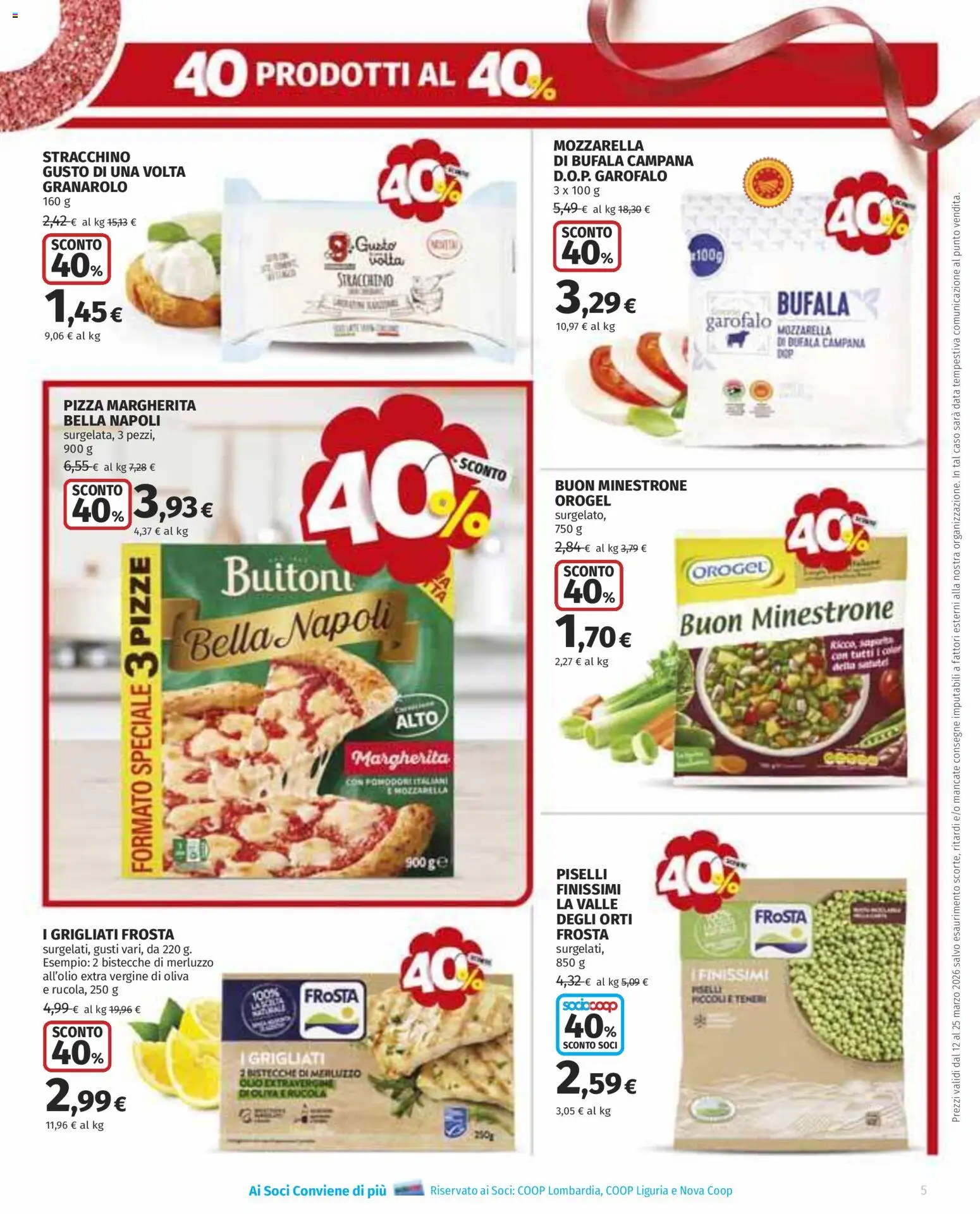 Volantino Ipercoop del 12.03.2026 | Pagina: 5 | Prodotti: Pizza, Merluzzo, Mozzarella, Olio