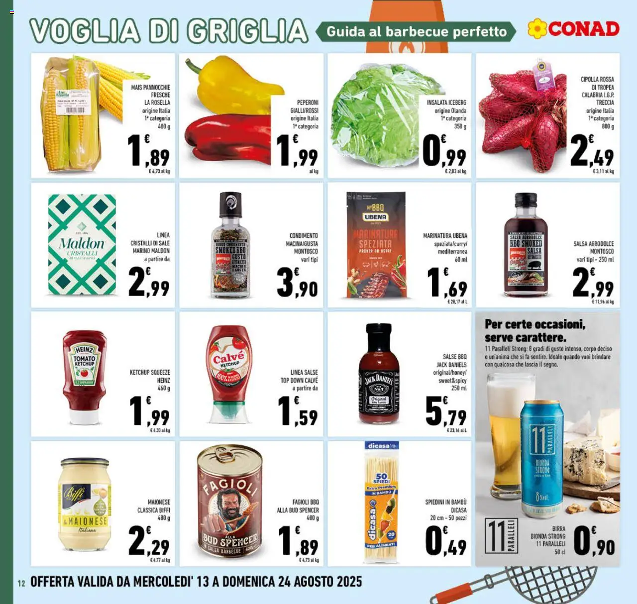 Volantino Conad del 13.08.2025 | Pagina: 12 | Prodotti: Insalata, Fagioli, Maionese, Salsa barbecue