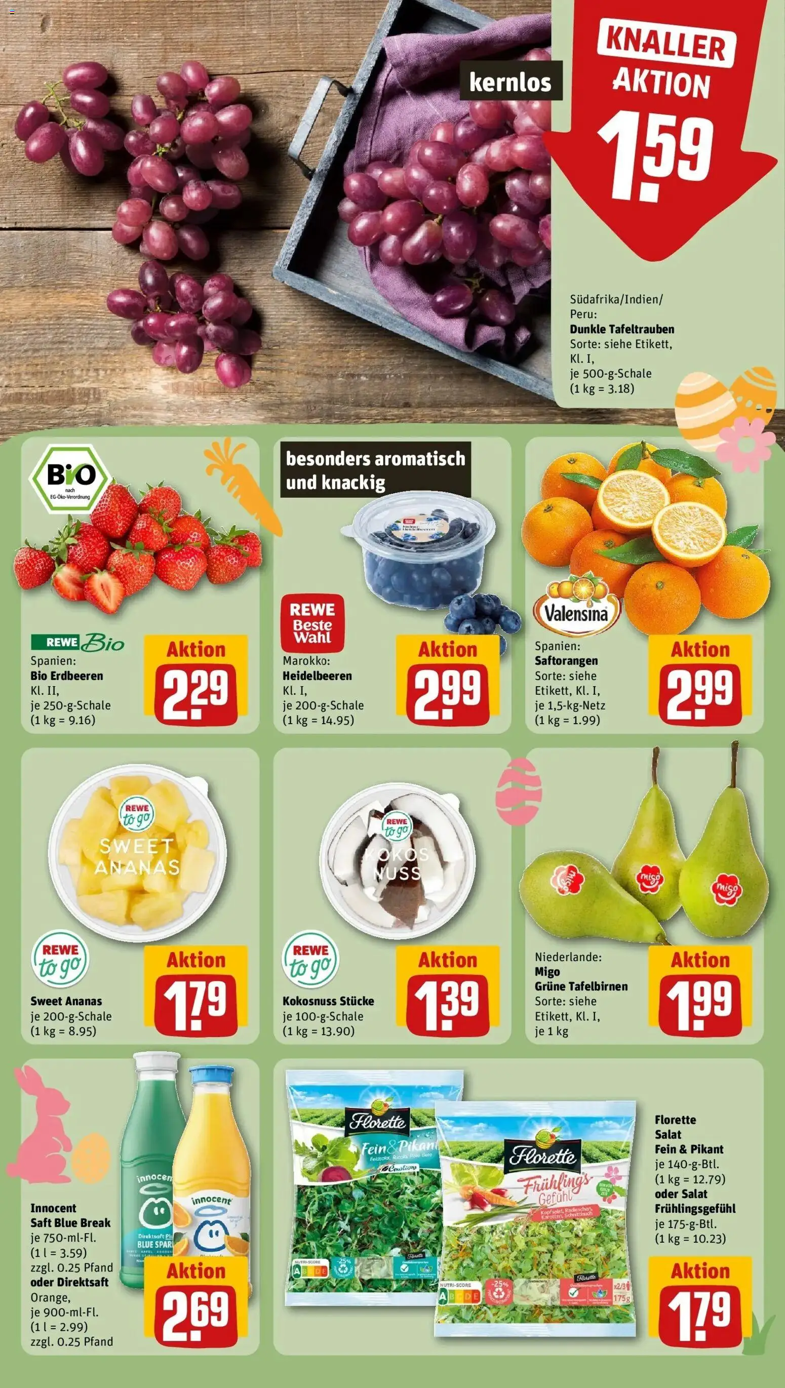 Rewe Prospekt Hamburg	 – gültig ab 30.03.2026 | Seite: 10 | Produkte: Heidelbeeren, Valensina, Erdbeeren, Salat