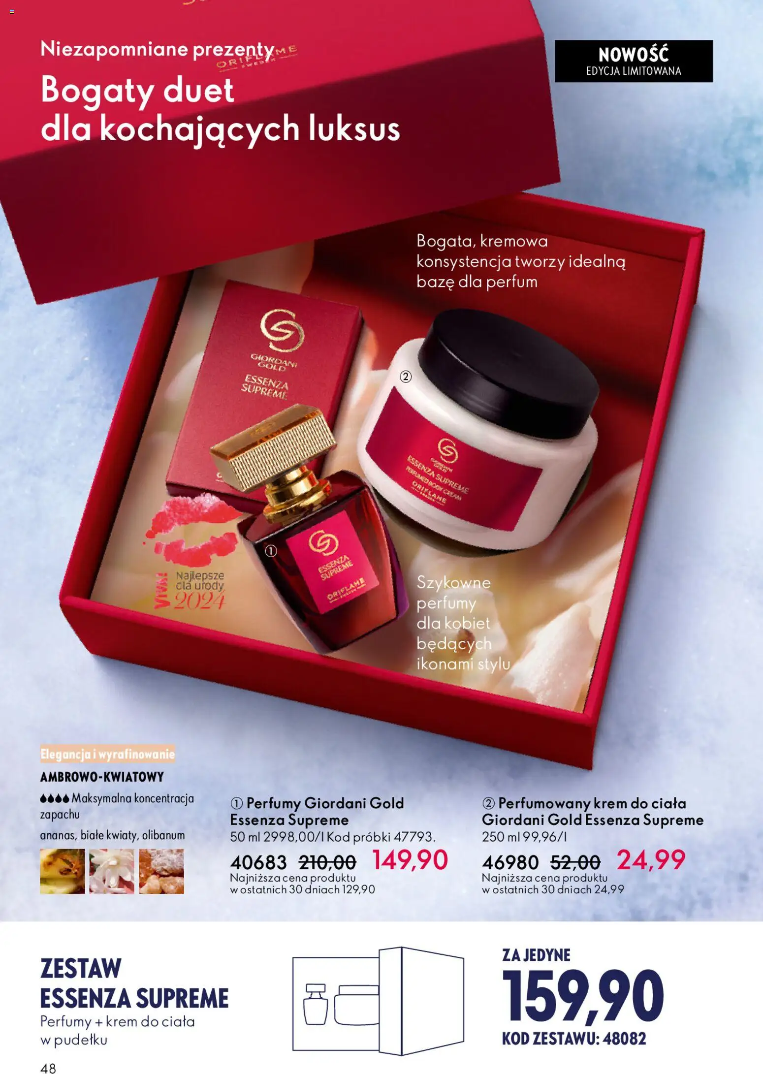Oriflame Katalog 17 2025 od 03.12.2025 | Strona: 48 | Produkty: Perfumy, Body, Krem do ciała, Krem