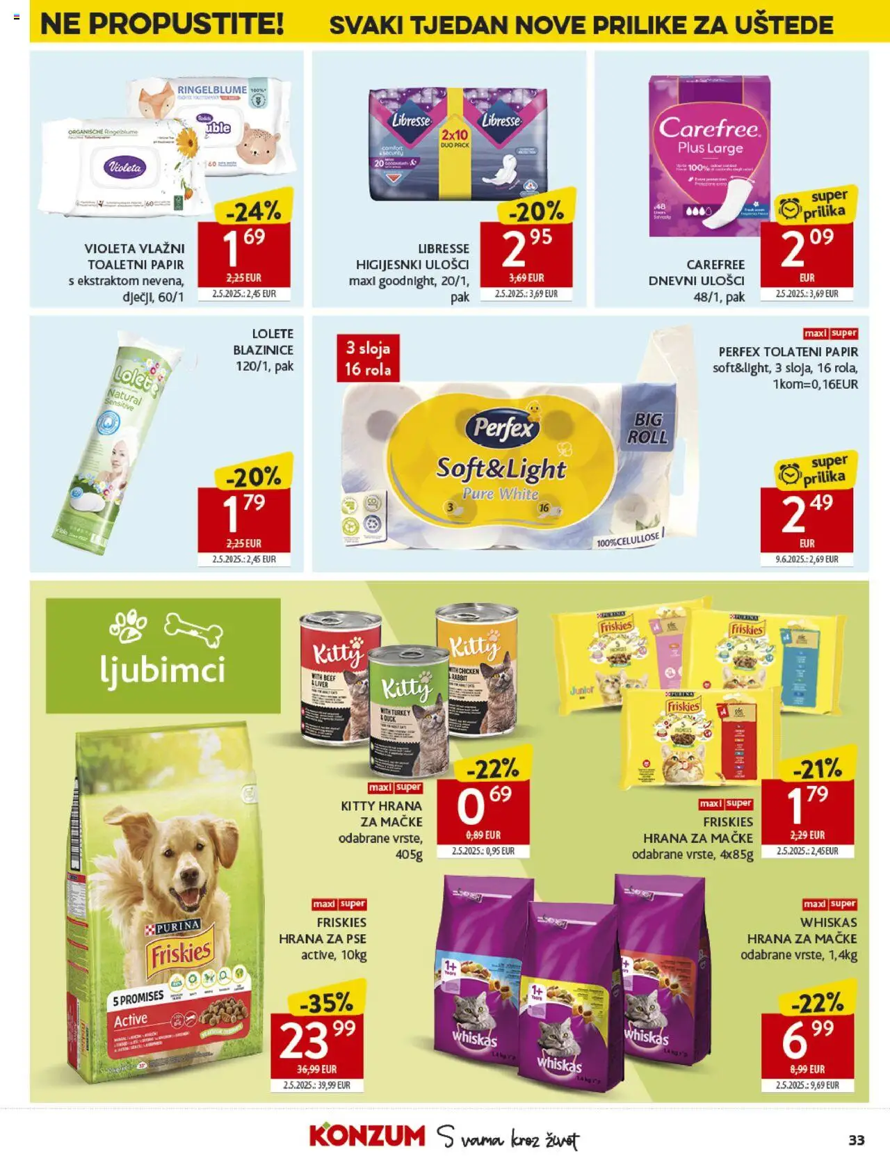 Konzum HR akciós ujság - amely érvényes a következő dátumtól: 24.09.2025 | Oldal: 33 | Termékek: Whiskas