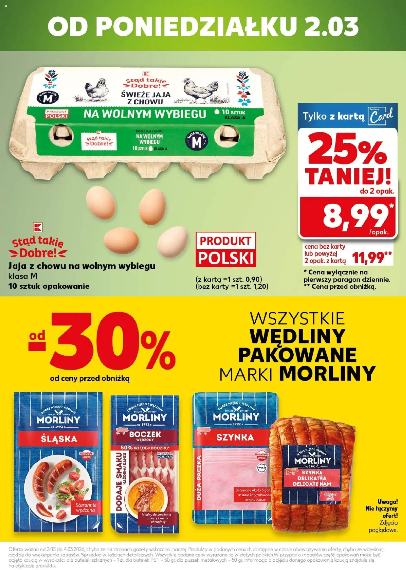 Kaufland gazetka - Mocny start od 02.03.2026 | Strona: 3 | Produkty: Karta, Mięso, Boczek, Jaja