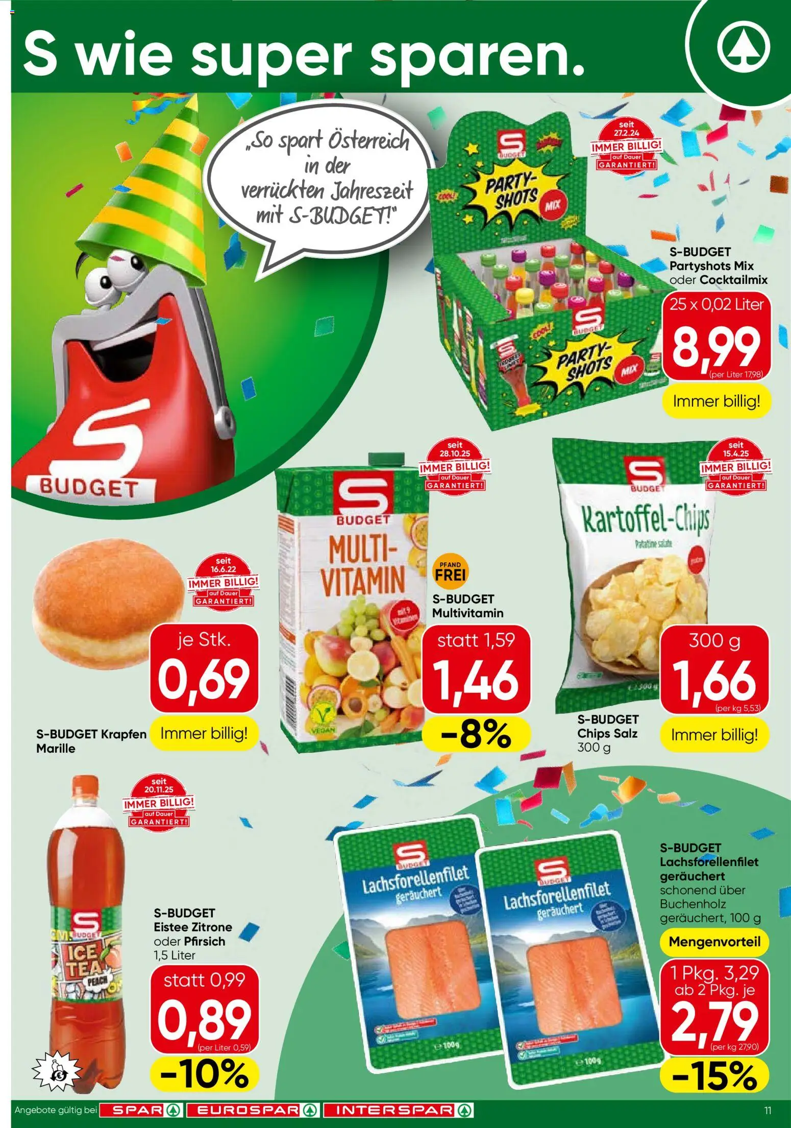 Spar Flugblatt - Steiermark gültig ab 29.01.2026 | Seite: 11 | Produkte: Chips, Salz, Pfirsich, Papier blanc