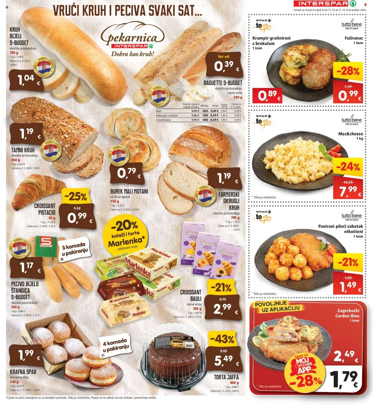 Interspar katalog | vrijedi od 15.10.2025 | Stranica: 9 | Proizvodi: Sir, Krumpir, Pecivo, Torta