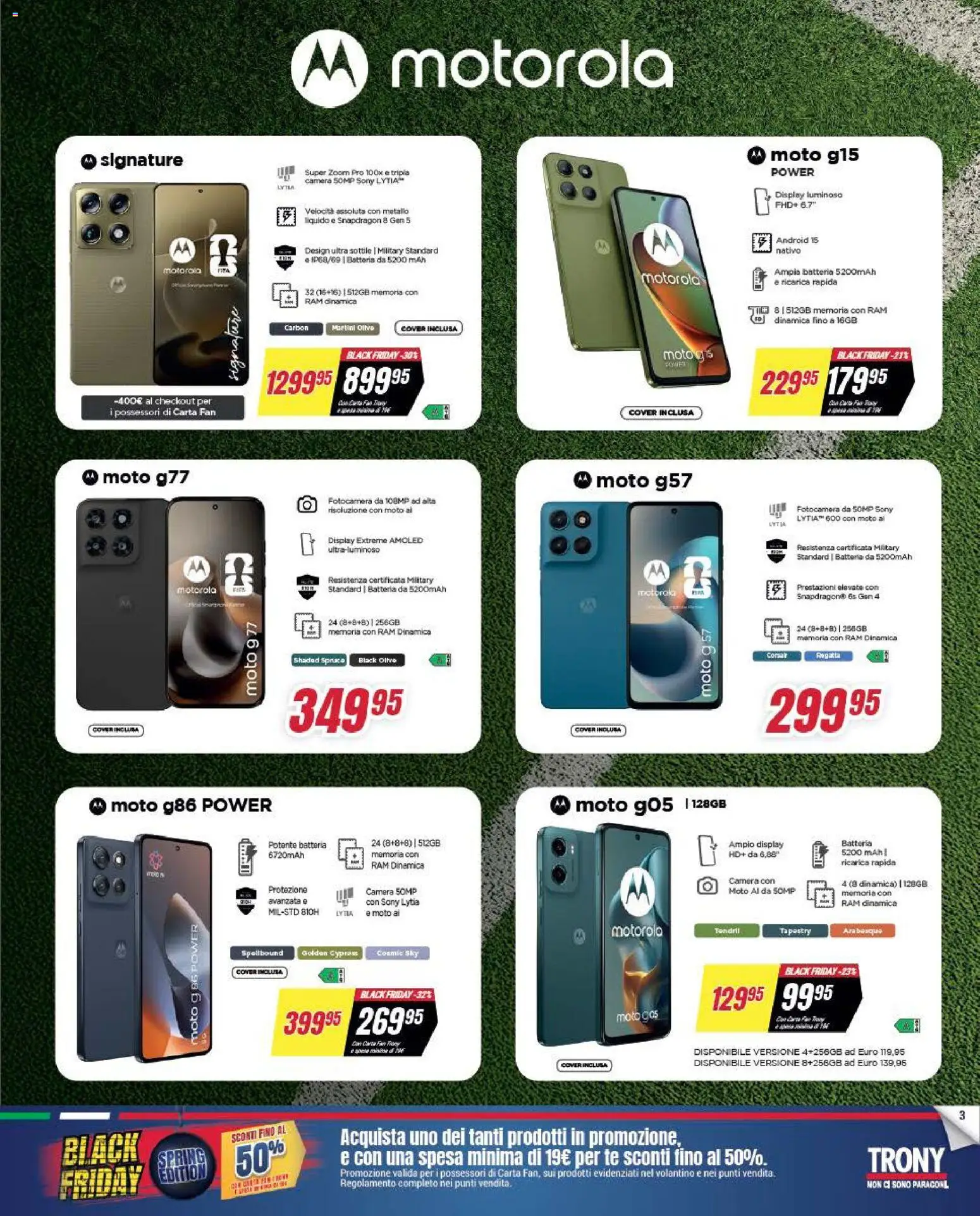 Volantino Trony volantino Calabria del 19.03.2026 | Pagina: 3 | Prodotti: Tè, Olive, Fotocamera, Batteria