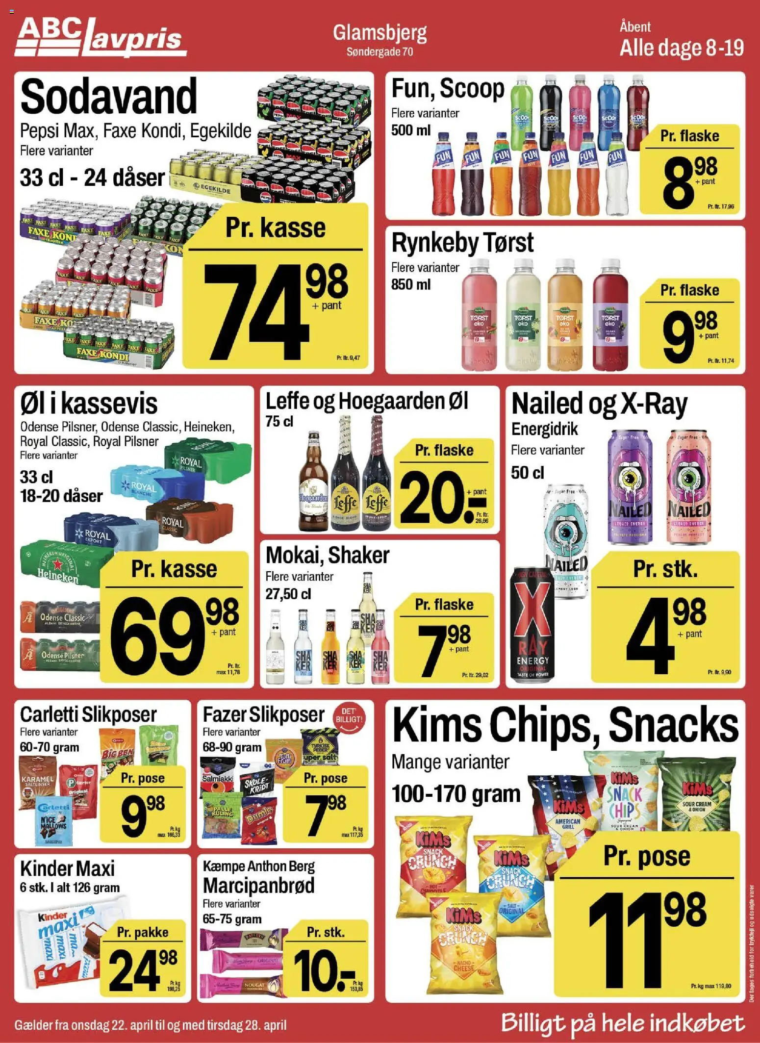 Abc Lavpris tilbudsavis – gyldig fra 22.04.2026 | Side: 9 | Produkter: Øl, Chips, Marcipanbrød, Pepsi
