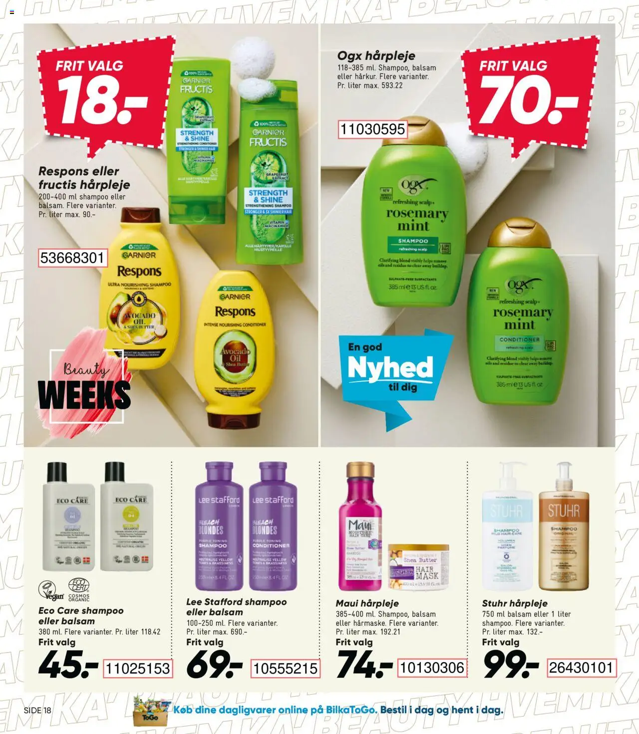 Bilka tilbudsavis – gyldig fra 03.10.2025 | Side: 18 | Produkter: Parfume, Shampoo, Balsam, Avocado