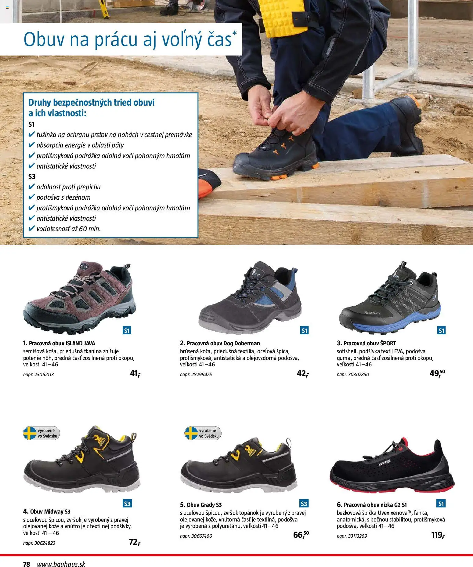 Nové Bauhaus akcie – leták je platný od 26.01.2026 | Strana: 78 | Produkty: Pracovná obuv